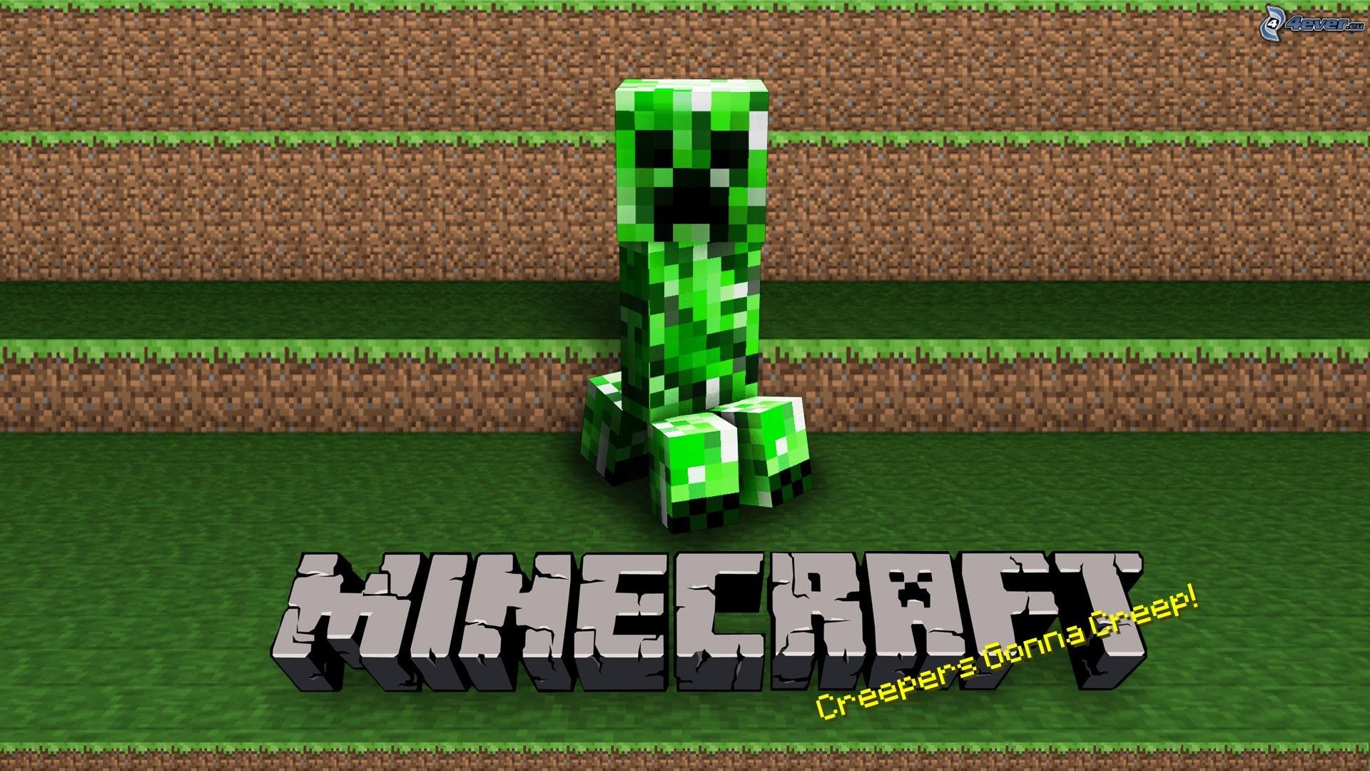 Creeper, Minecraft, Logo, Creeper's gonna creep, 16:9 Full HD, sfondo widescreen