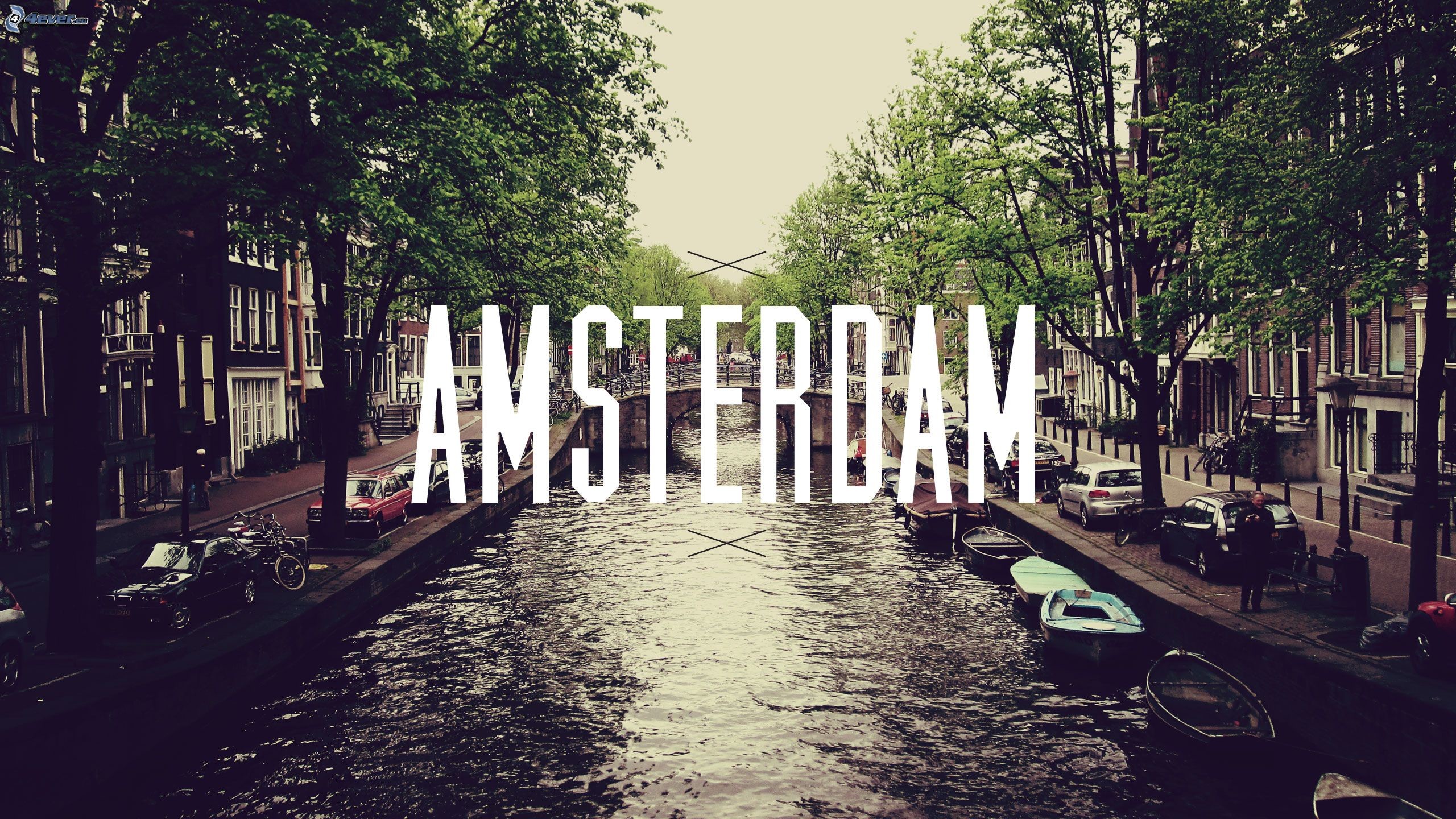 Amsterdam, Canale, Paesi Bassi, Vintage, sfondo cellulare