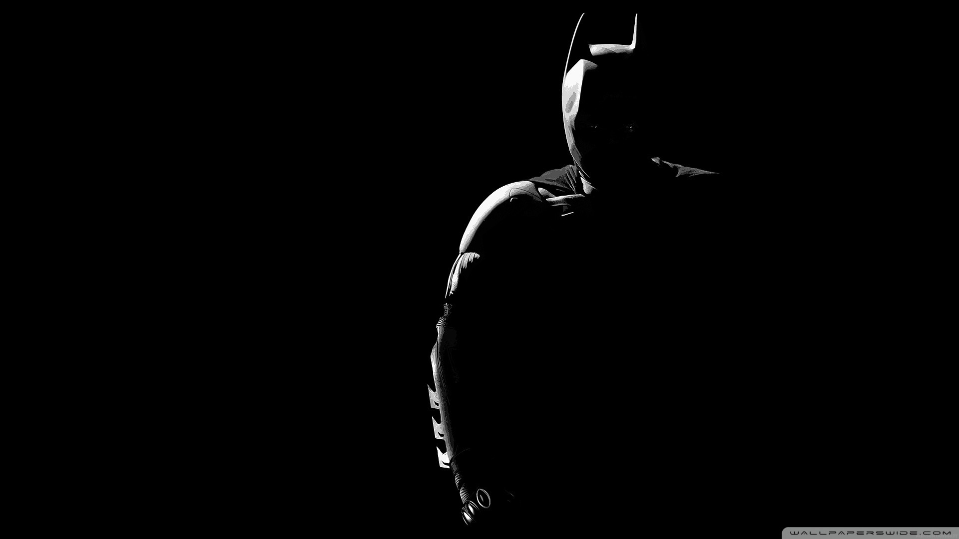 Batman, Silhouette, Controluce, Sfondo nero, Full HD, wallpaper per computer