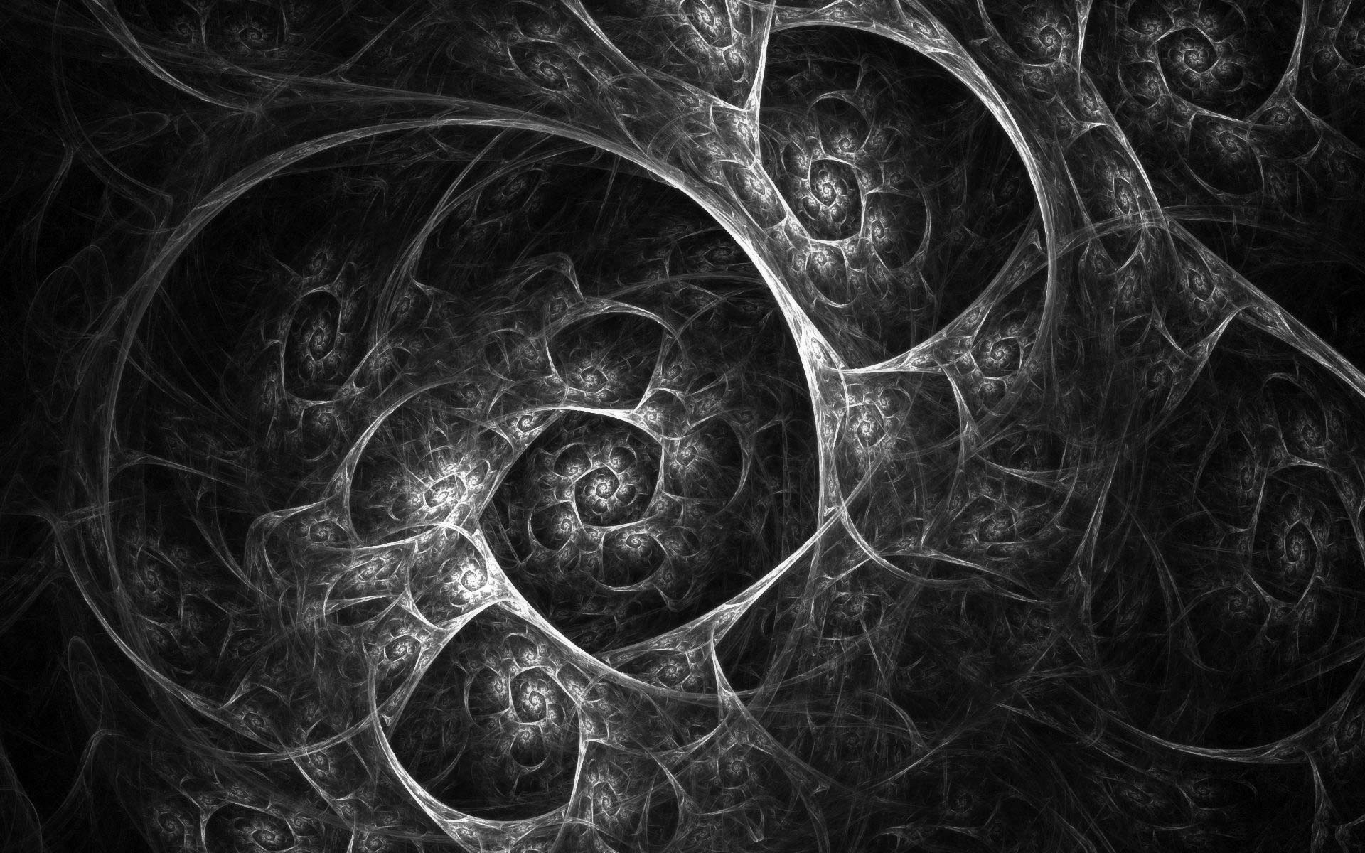 Frattale, Spirali, Bianco e nero, Astratto, 1920x1200, sfondo MacBook Pro