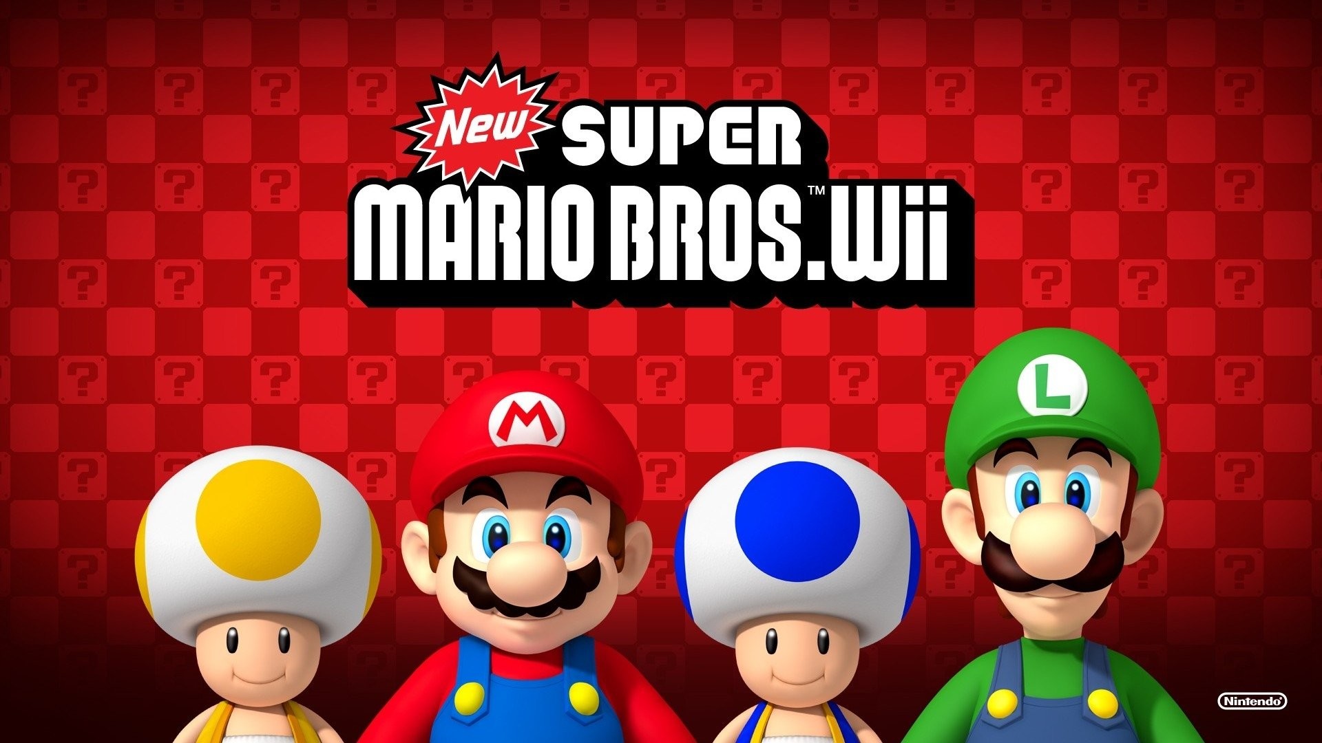New Super Mario Bros. Wii, Mario, Luigi, Toad, 16:9 Full HD, sfondo widescreen