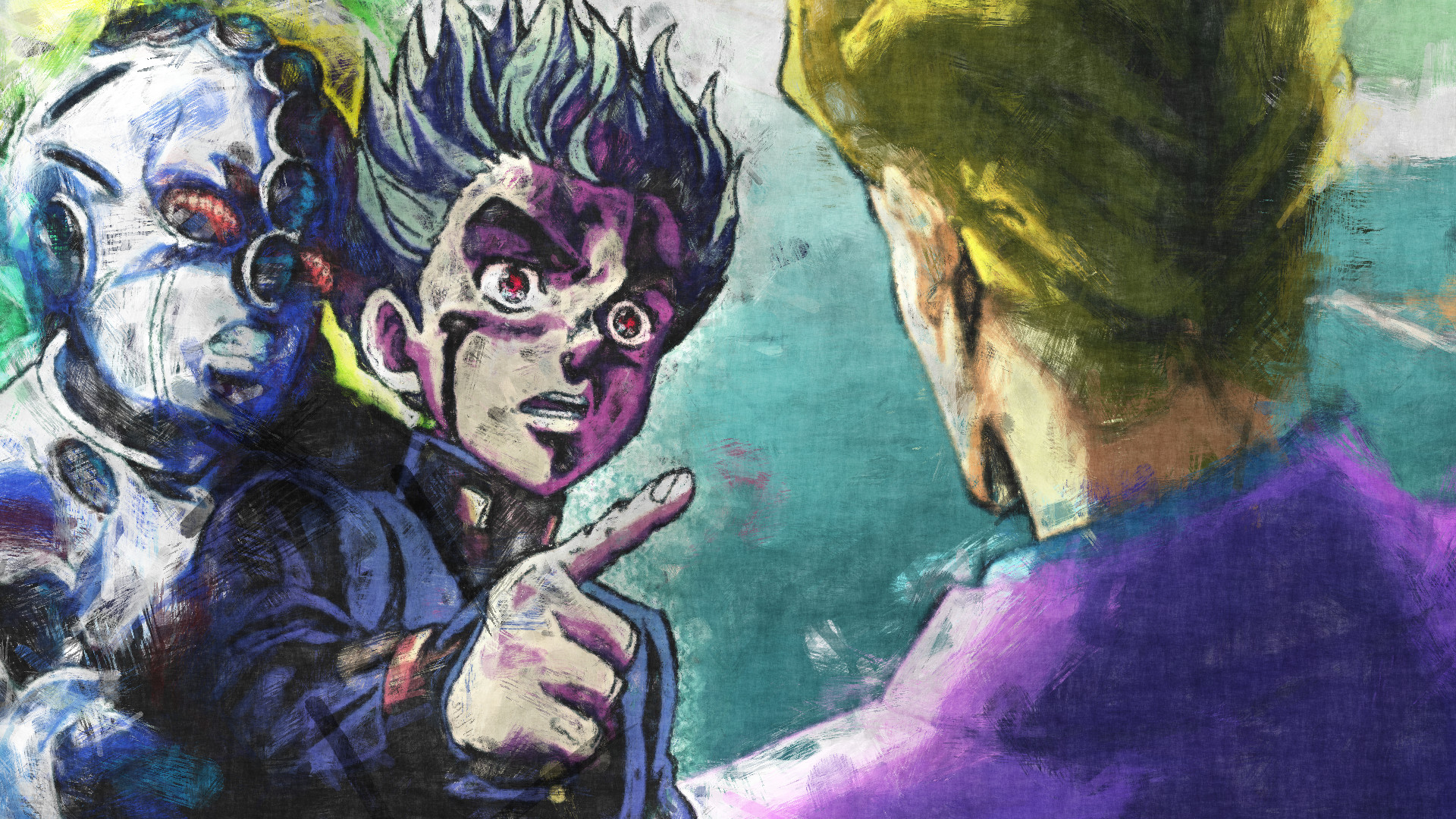 Le bizzarre avventure di JoJo, Koichi Hirose, Yoshikage Kira, Pittura, sfondo widescreen Full HD