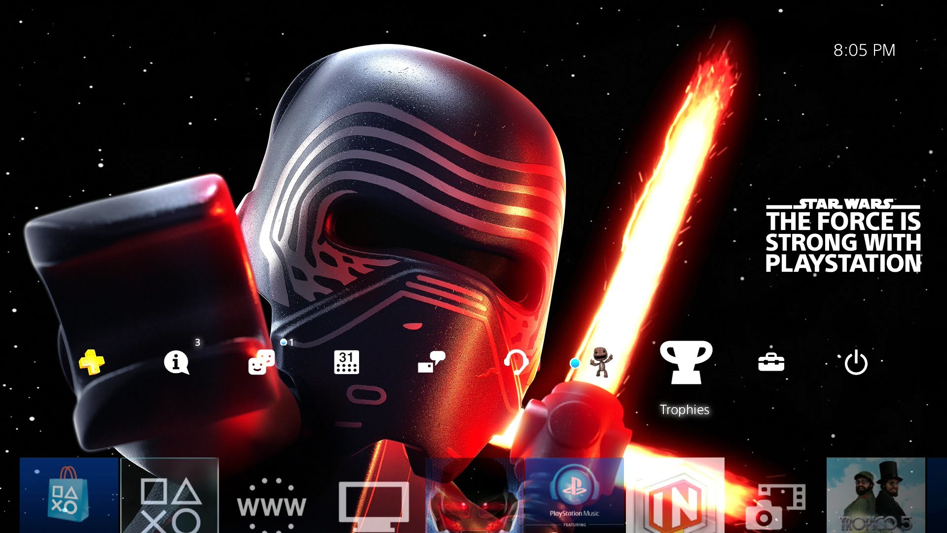 Kylo Ren, LEGO Star Wars, PlayStation 4, Spada laser rossa, Tema PS4, Casco, sfondo 1080p