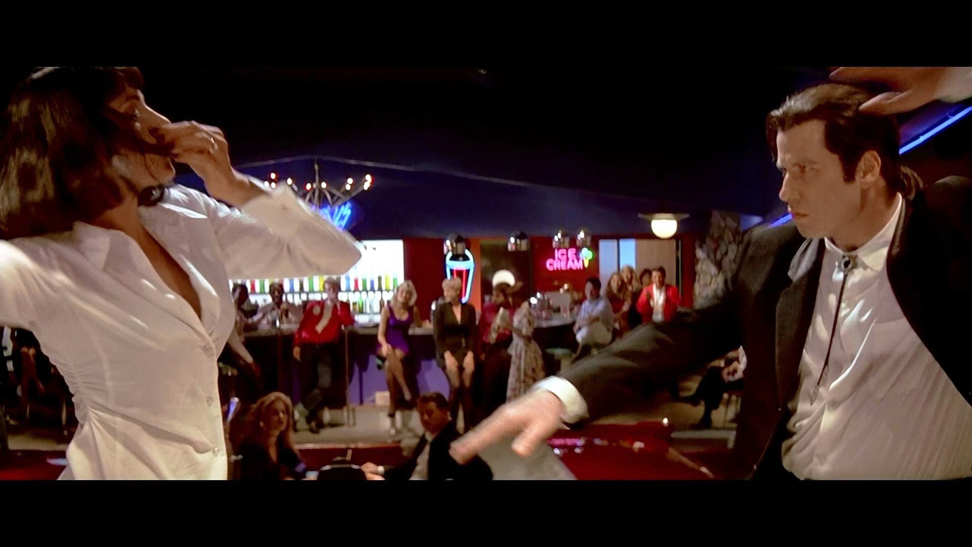 Mia Wallace, Vincent Vega, Uma Thurman, John Travolta, Ballo, Full HD, sfondo per PC e portatile