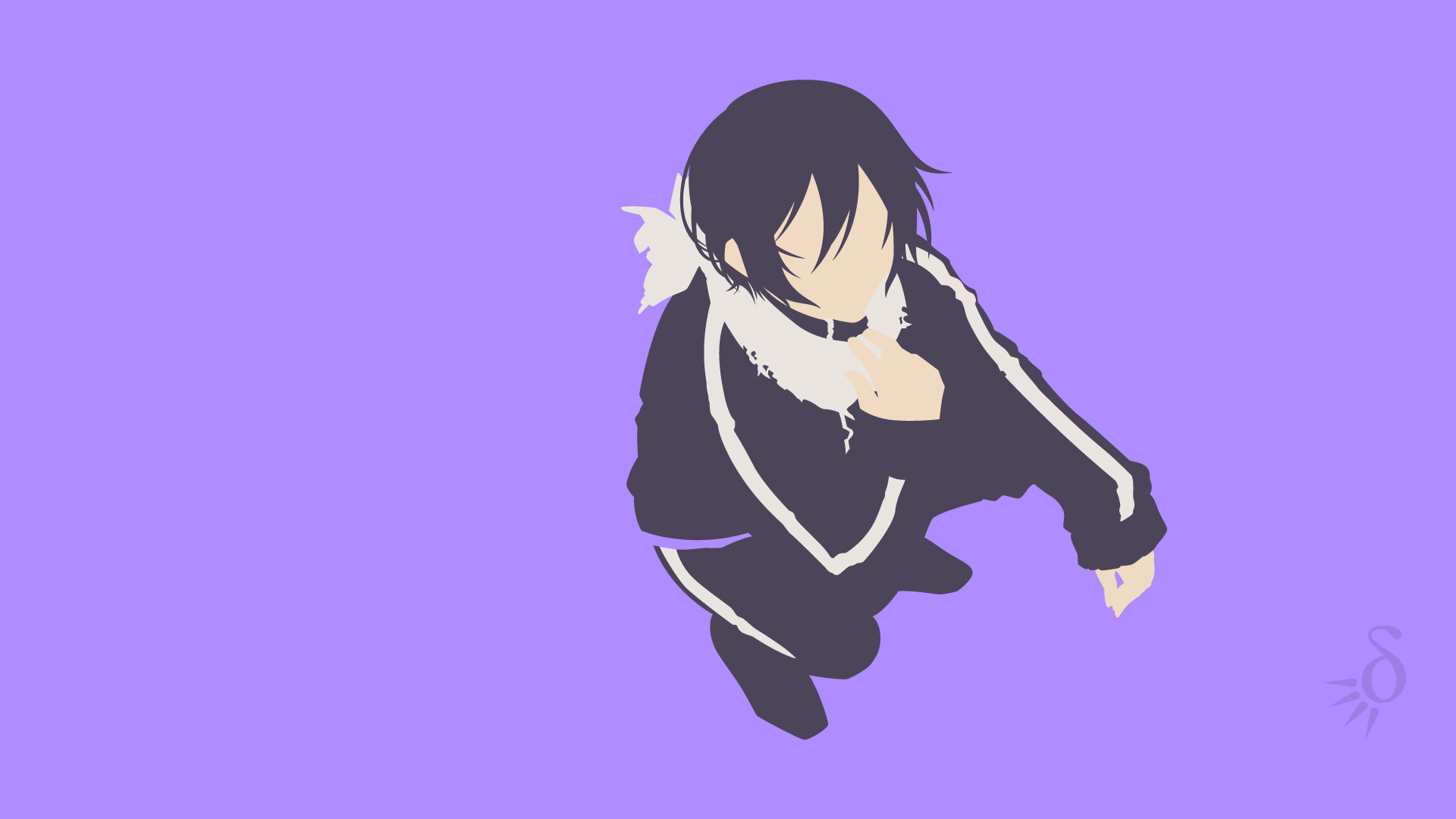 Yato, Noragami, Minimalista, Sfondo lilla, Vettoriale, Full HD, wallpaper per PC