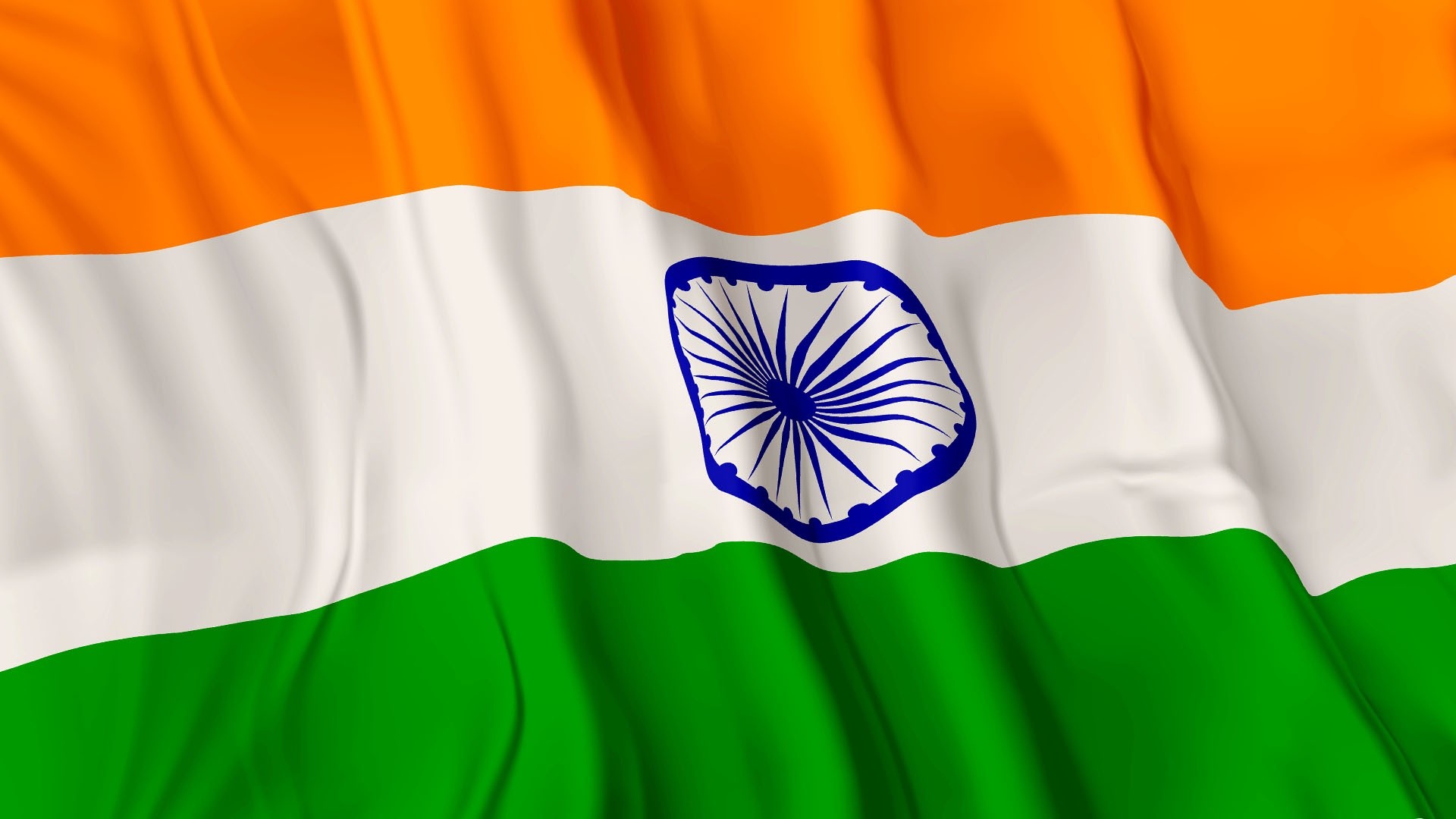 Bandiera dell'India, Ashoka Chakra, Tricolore, Bandiera al vento, sfondo Full HD per computer