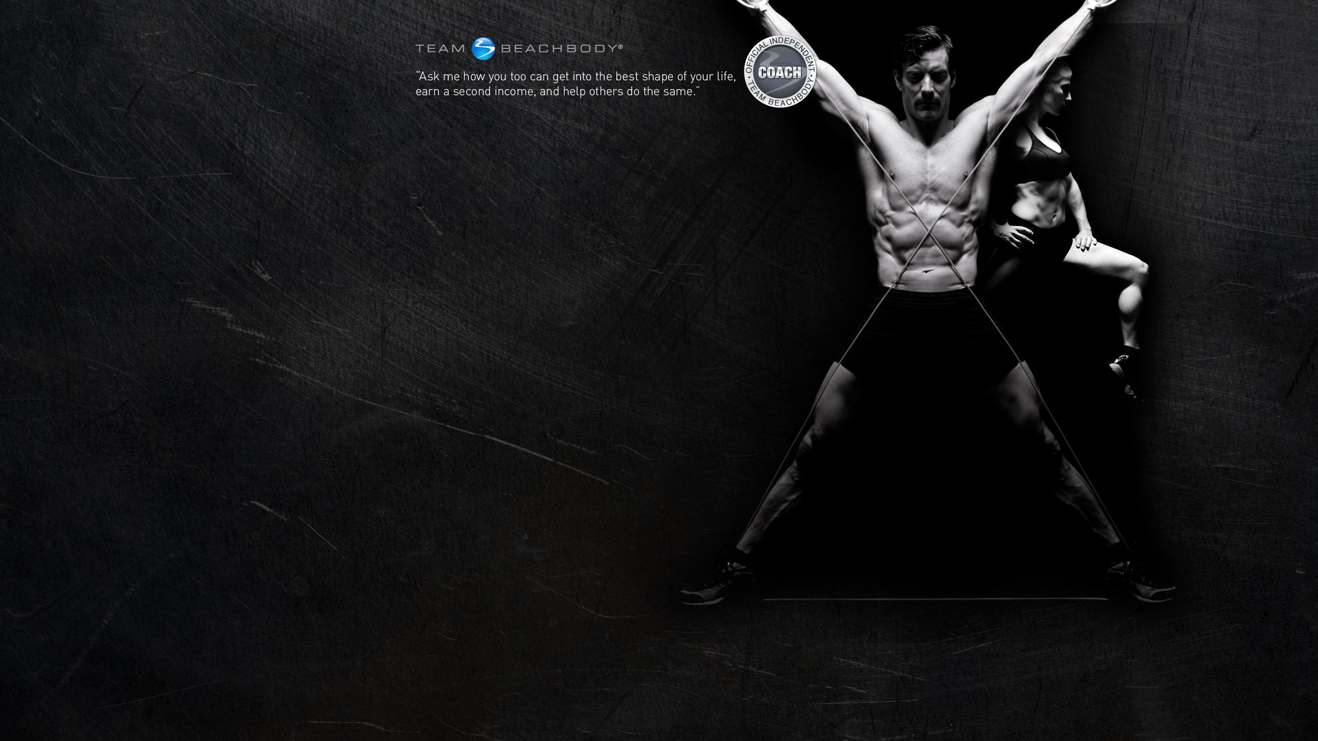 Team Beachbody, Atleta, Bianco e nero, 16:9 2K, sfondo widescreen