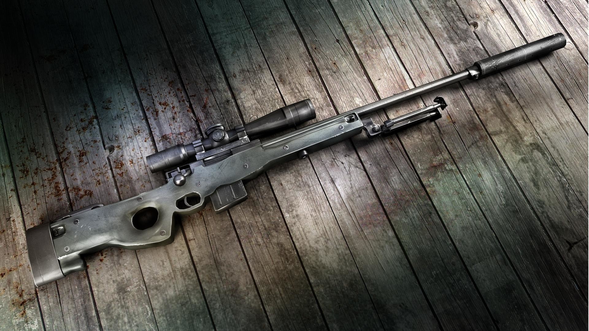 Accuracy International AWM, Fucile di precisione, Pavimento in legno, sfondo desktop 1920x1080