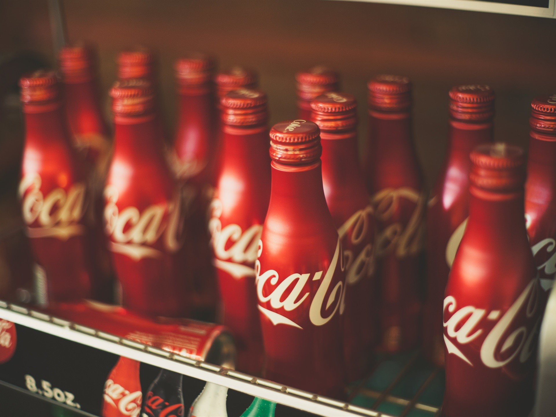 Coca-Cola, Bottiglie in alluminio, Frigorifero, Rosso, Full HD, schermata di blocco iPad