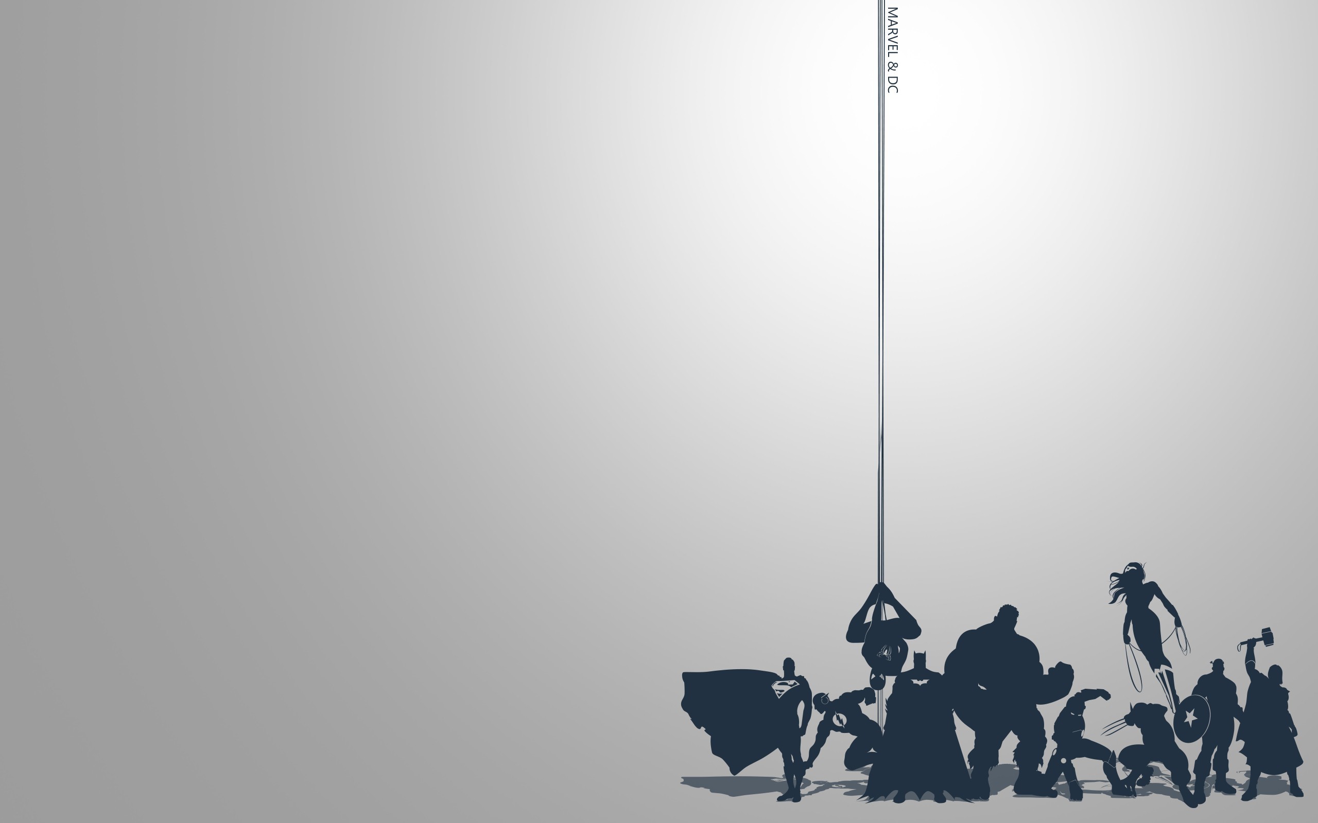 Spider-Man, Avengers, Silhouette, Minimalista, Sfondo grigio, 2K, wallpaper per PC
