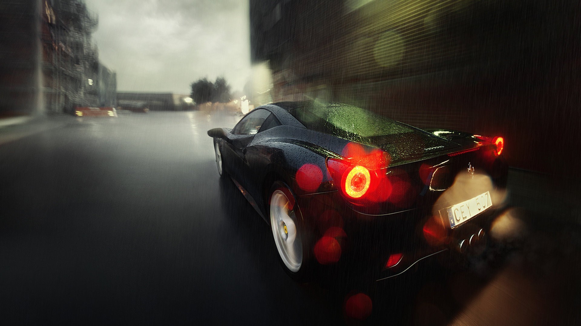 Ferrari 458 Italia, Ferrari, Notte, Nero, Full HD, sfondo per PC e portatile
