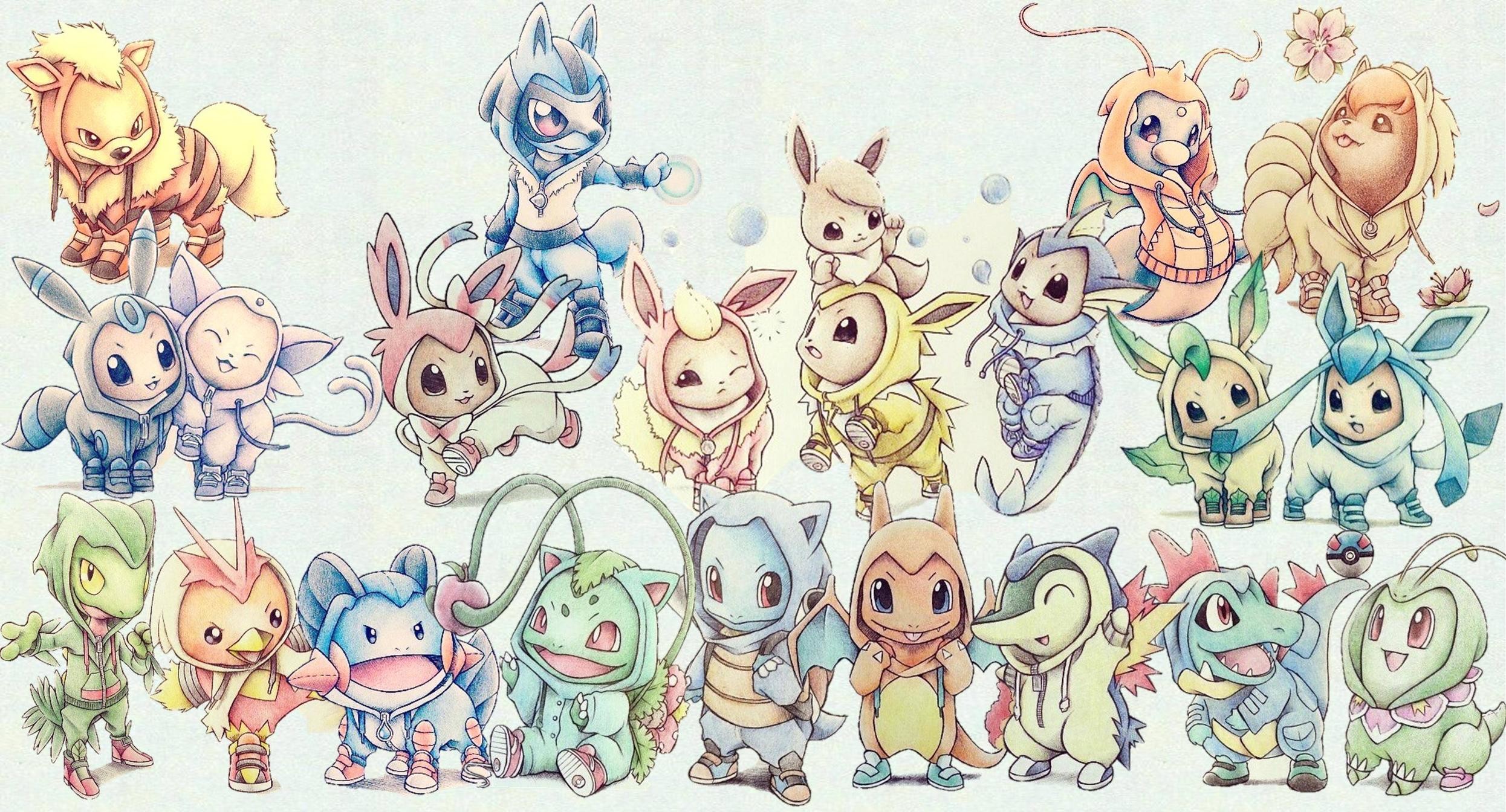Pokémon, Costumi, Eevee, Chibi, Full HD, sfondo desktop