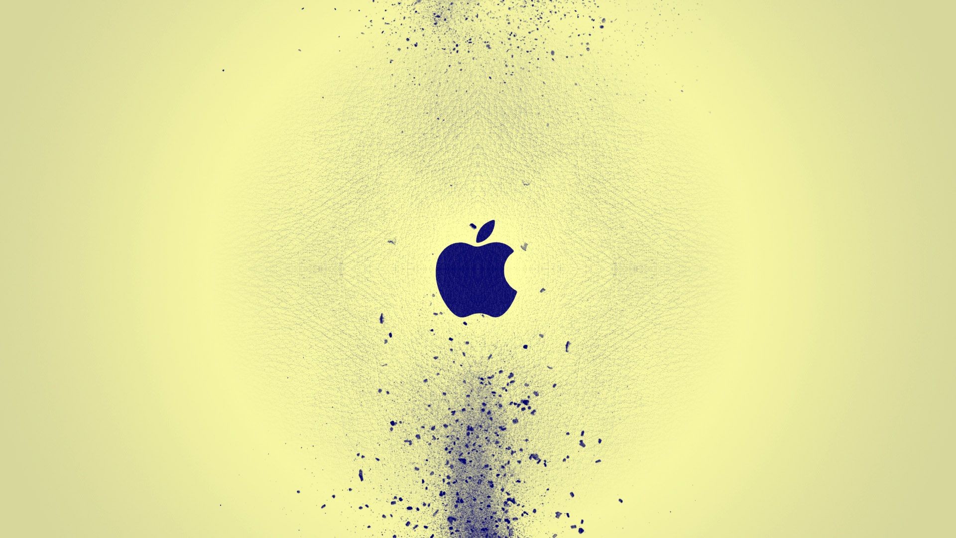 Logo Apple, Schizzi, Giallo pallido, sfondo MacBook Full HD