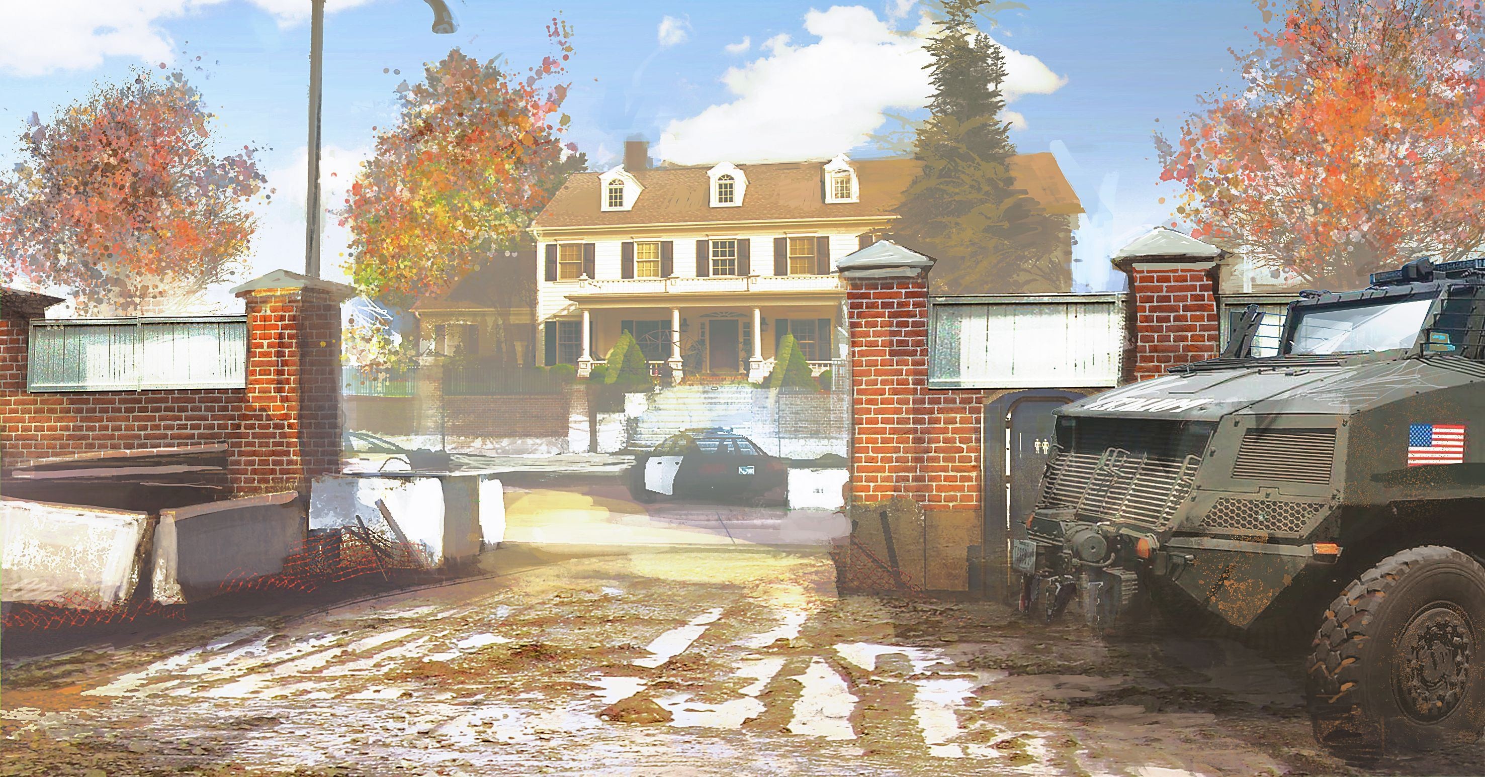 Tom Clancy's Rainbow Six Siege, Mappa House, Veicolo blindato, Autunno, sfondo 2K per computer