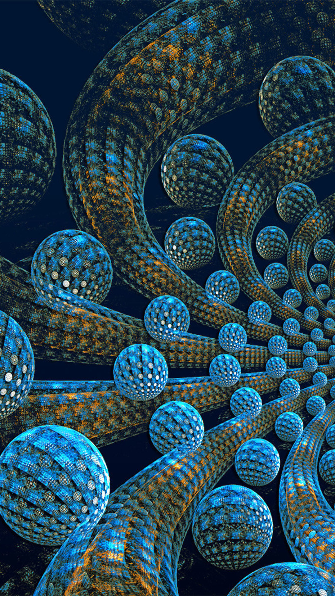 Frattale, Sfere, 3D, Arte digitale, wallpaper iPhone 5C