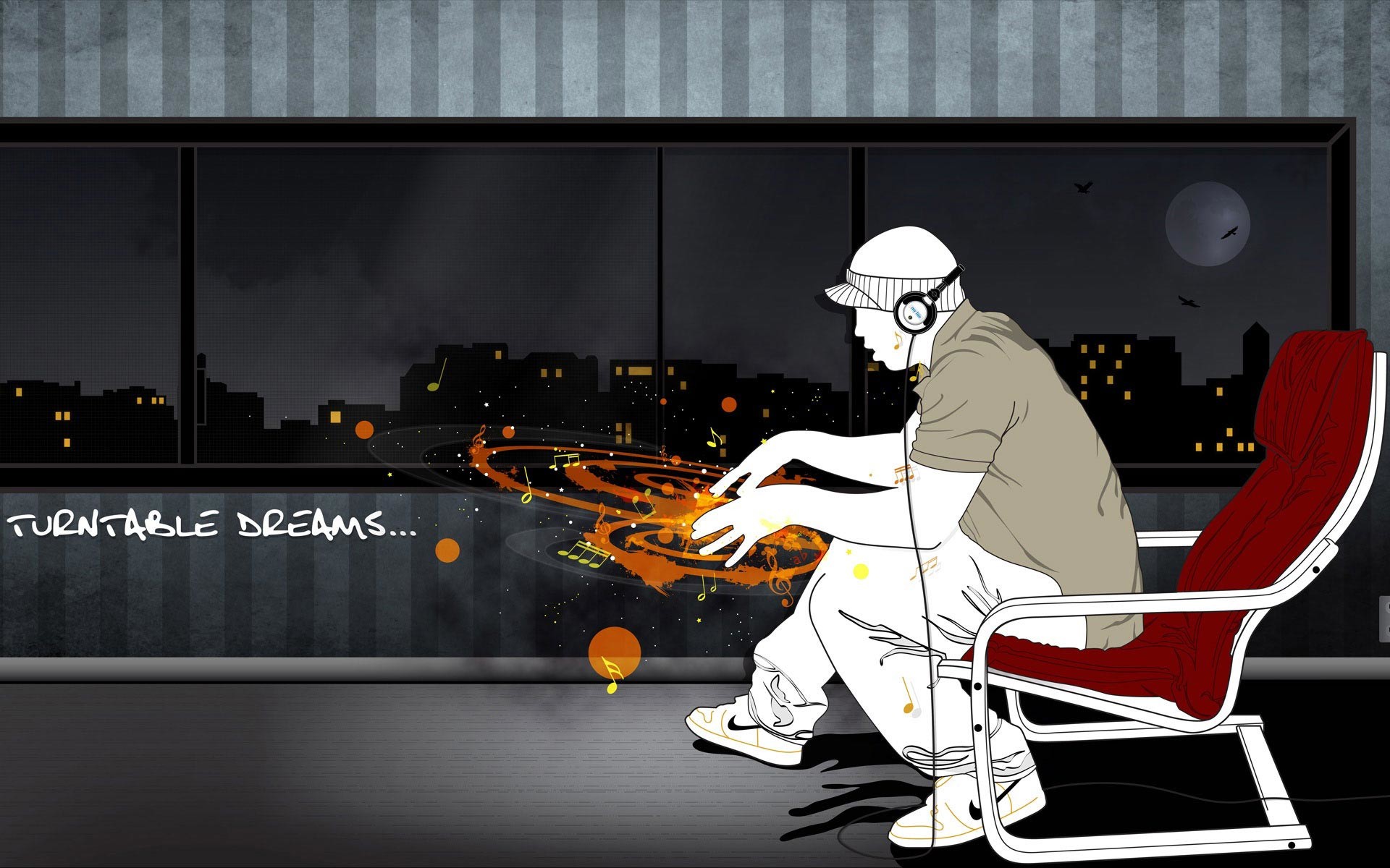 Turntable Dreams, DJ, Giradischi, Illustrazione, 1920x1200, sfondo per PC