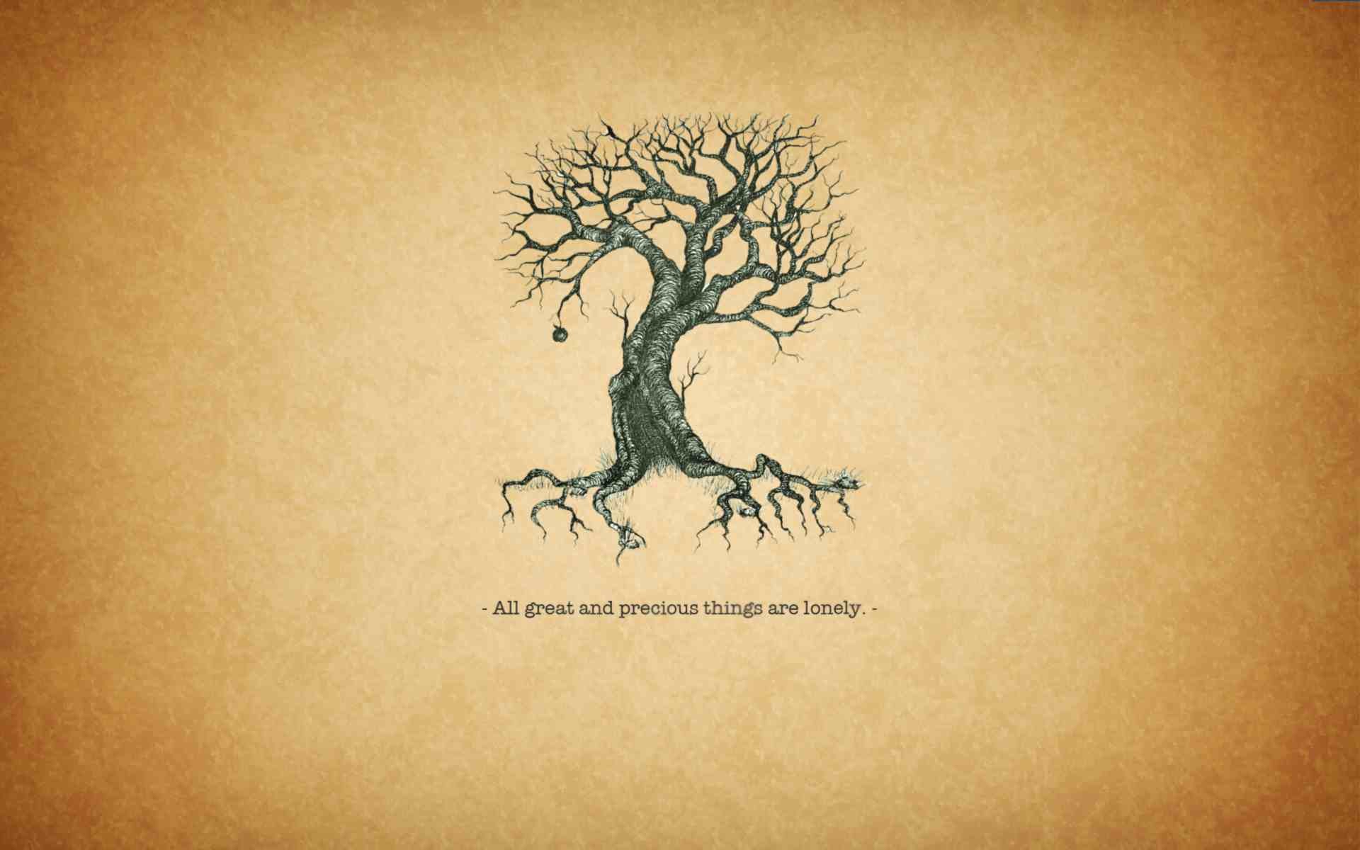 Albero, Citazione, Carta pergamena, Minimalista, 16:10 Full HD, sfondo widescreen