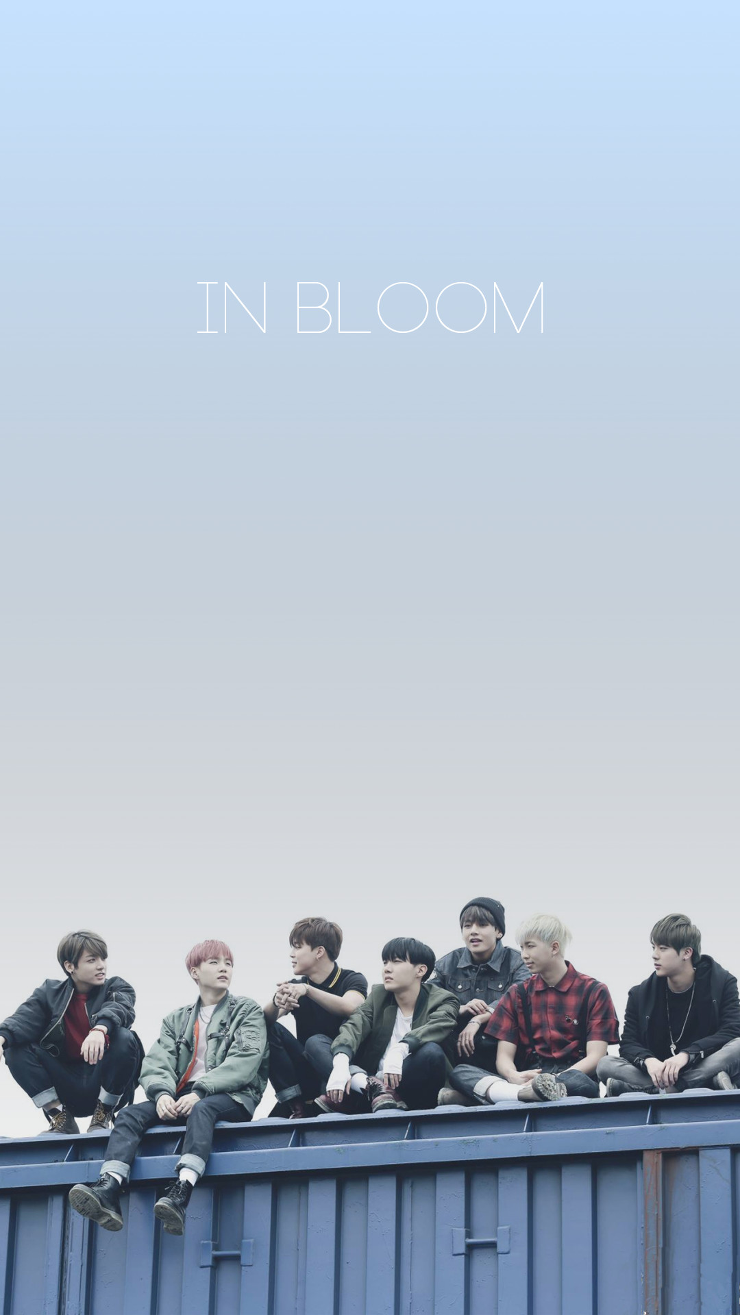 BTS, In Bloom, Tetto, Cielo azzurro, 1080x1920, schermata di blocco iPhone