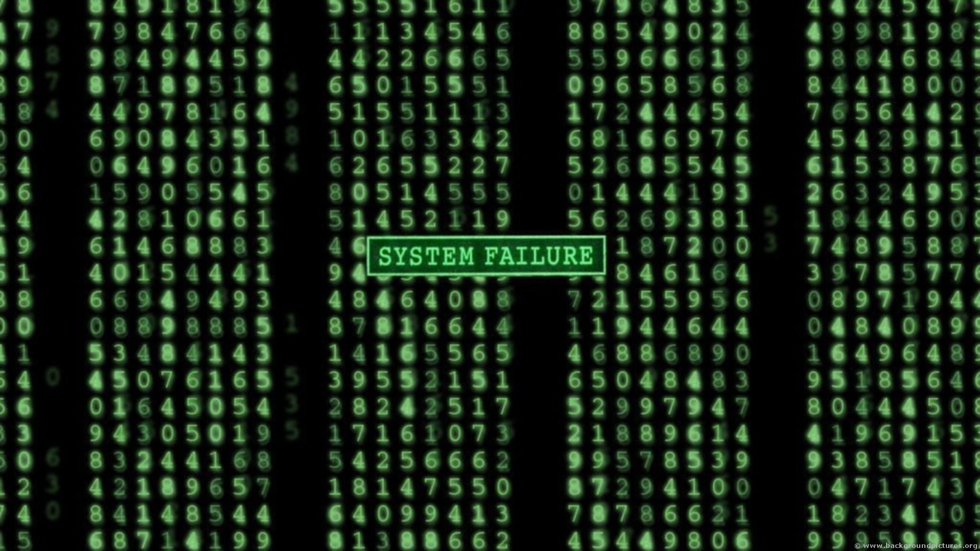 Matrix, System Failure, Codice digitale, Verde, Full HD, sfondo per PC e portatile