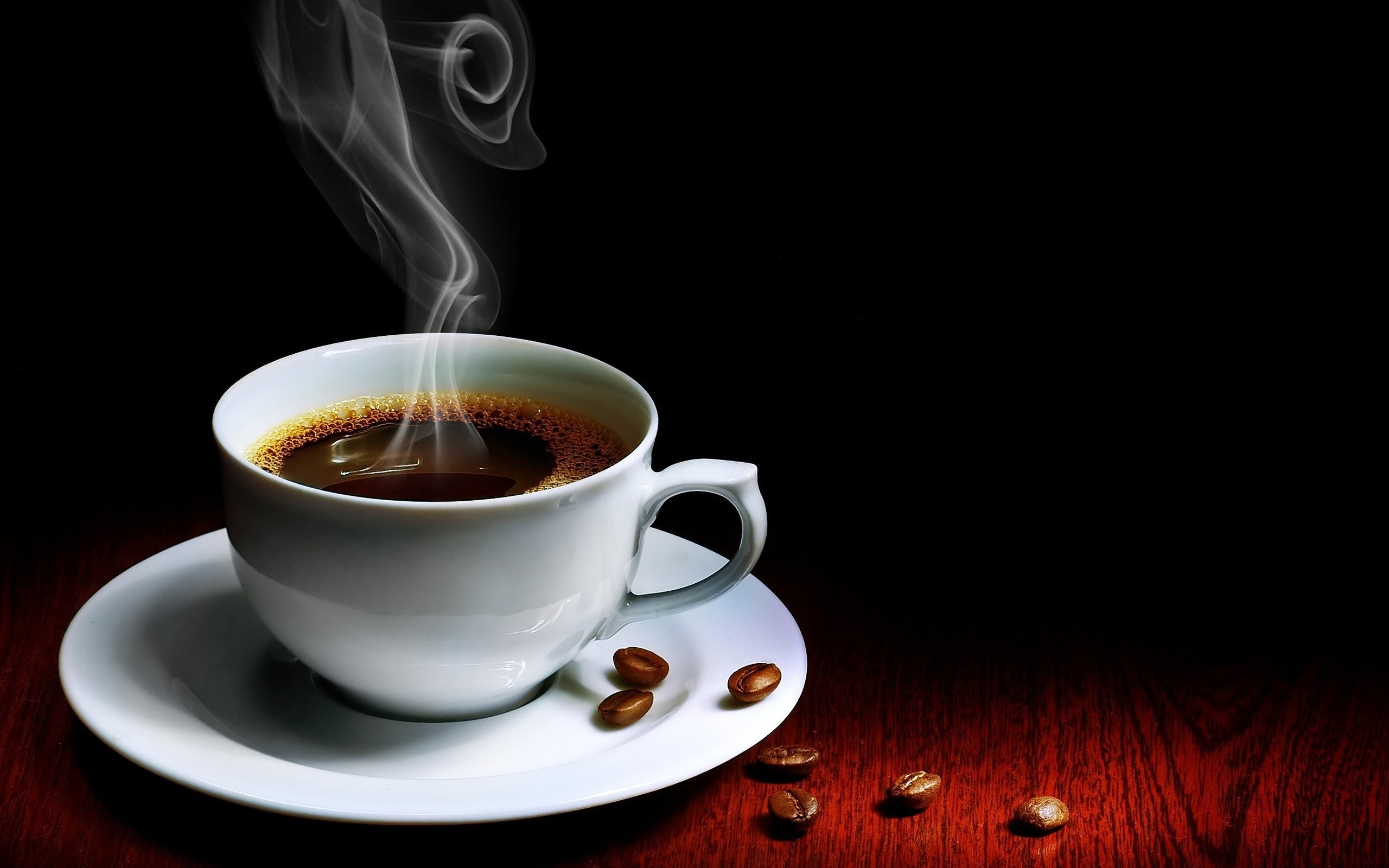 Tazza di caffè, Espresso, Vapore, Sfondo nero, 2560x1600, wallpaper desktop