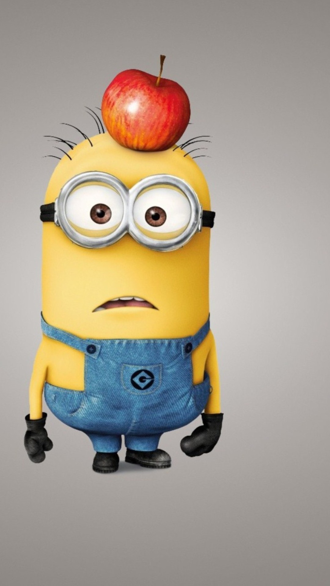 Kevin, Minion, Mela, Grigio, Full HD, sfondo verticale per cellulare