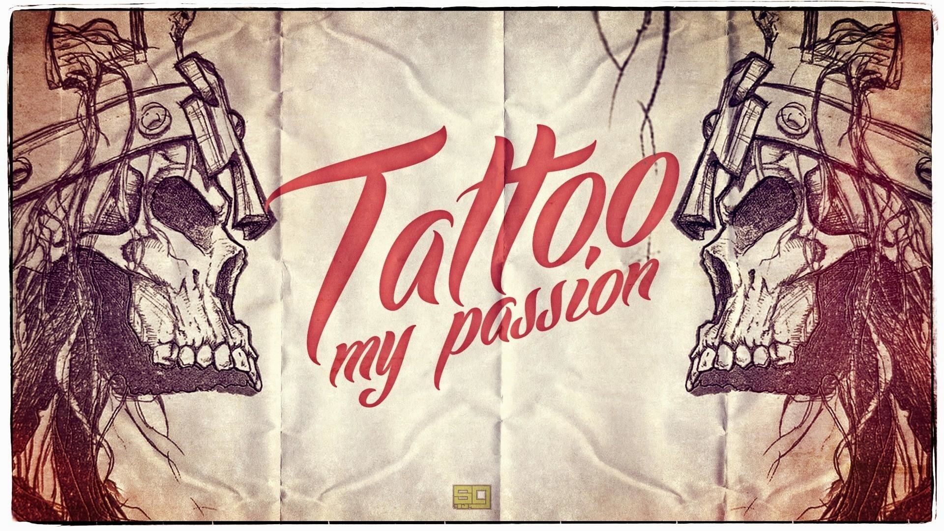 Tattoo my passion, Teschi, Macchinetta per tatuaggi, Vintage, 16:9 Full HD, wallpaper widescreen