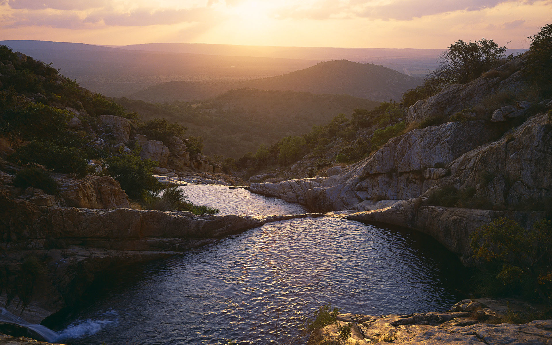 Fiume, Canyon, Tramonto, Rocce, wallpaper Windows
