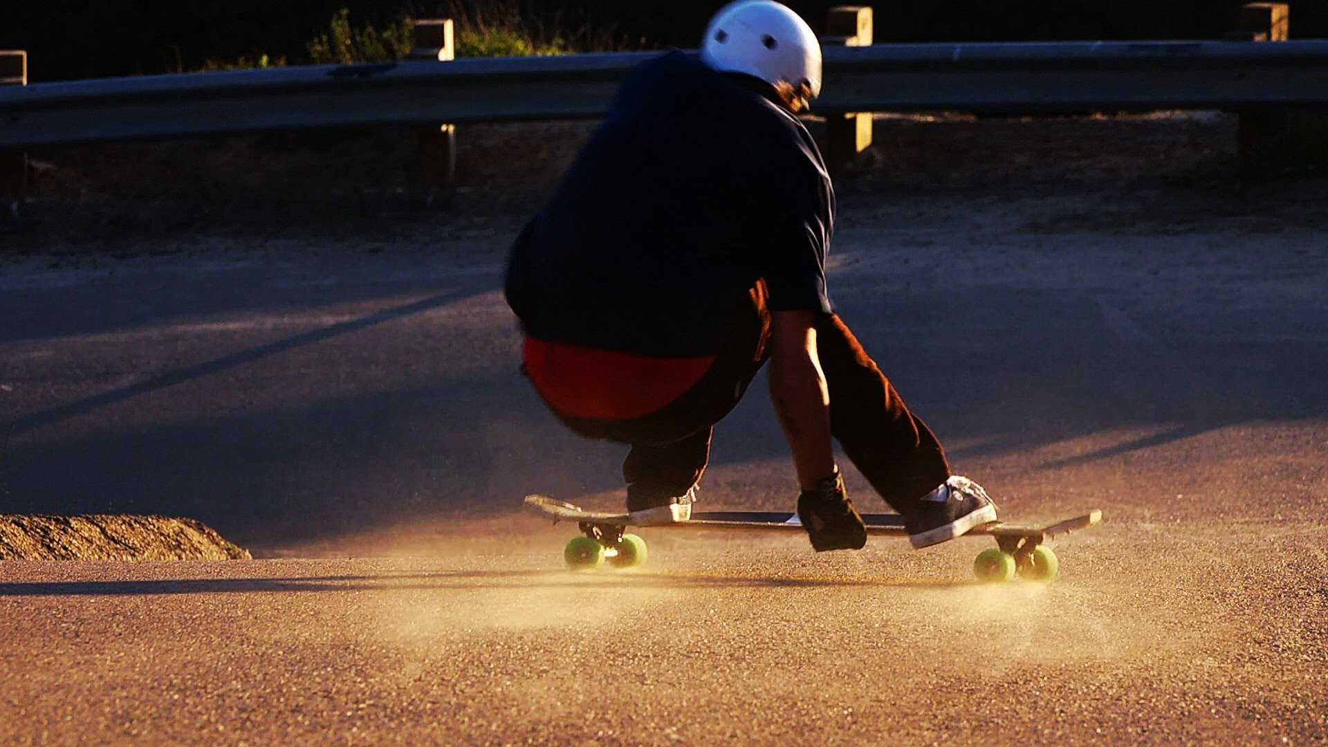 Longboard, Slide, Casco, Luce calda, Full HD, sfondo Windows 11