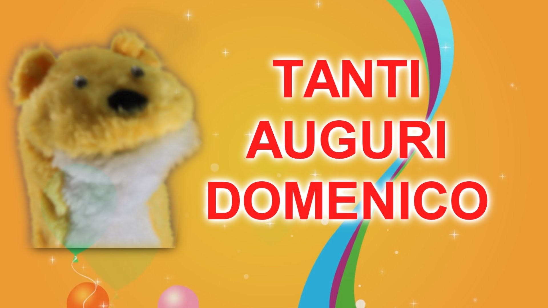 Tanti auguri, Domenico, Pupazzo, Arancione, 16:9 Full HD, sfondo widescreen