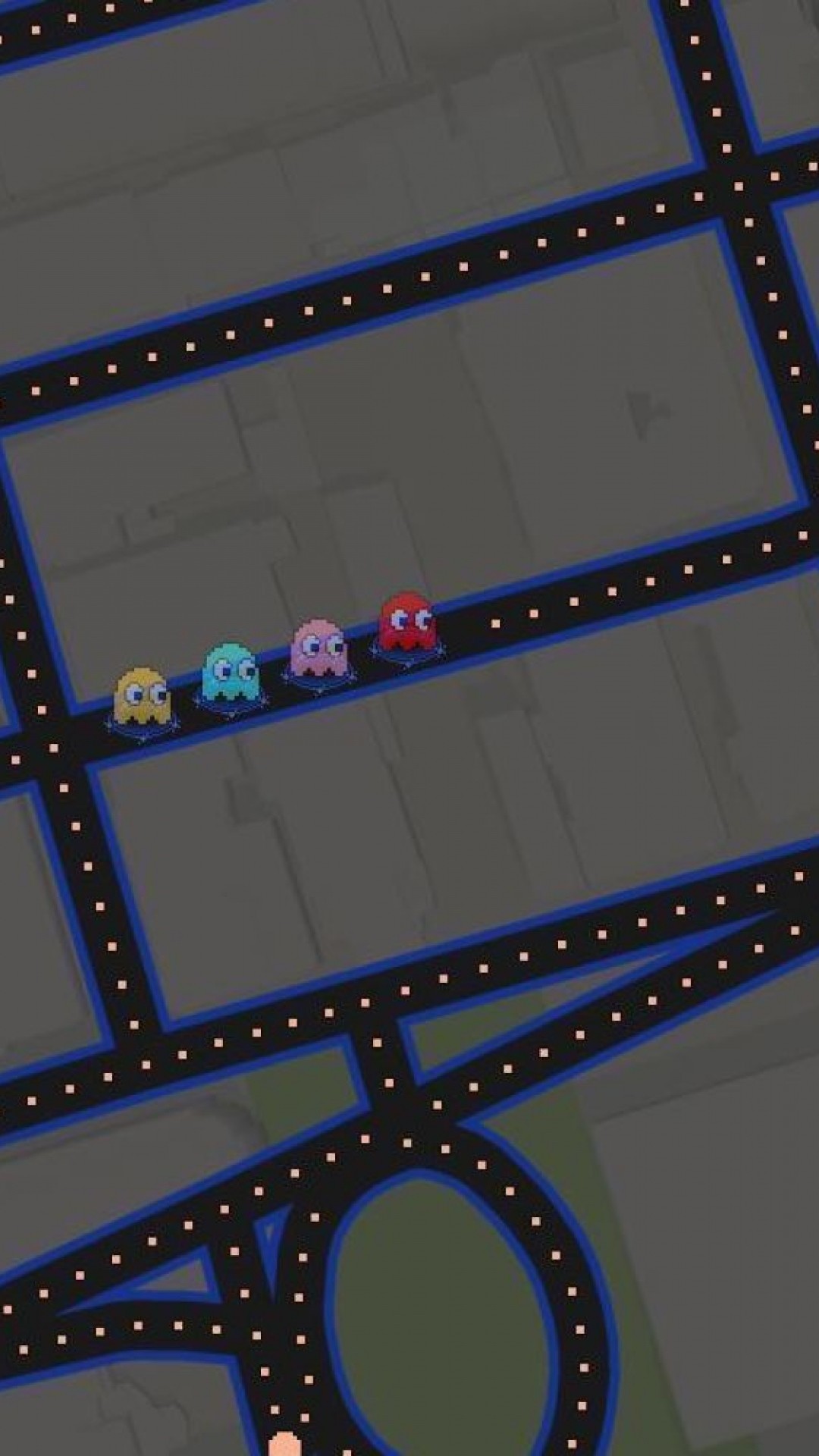 Pac-Man, Google Maps, Mappa, Fantasmi, Verticale, Full HD, schermata di blocco del cellulare