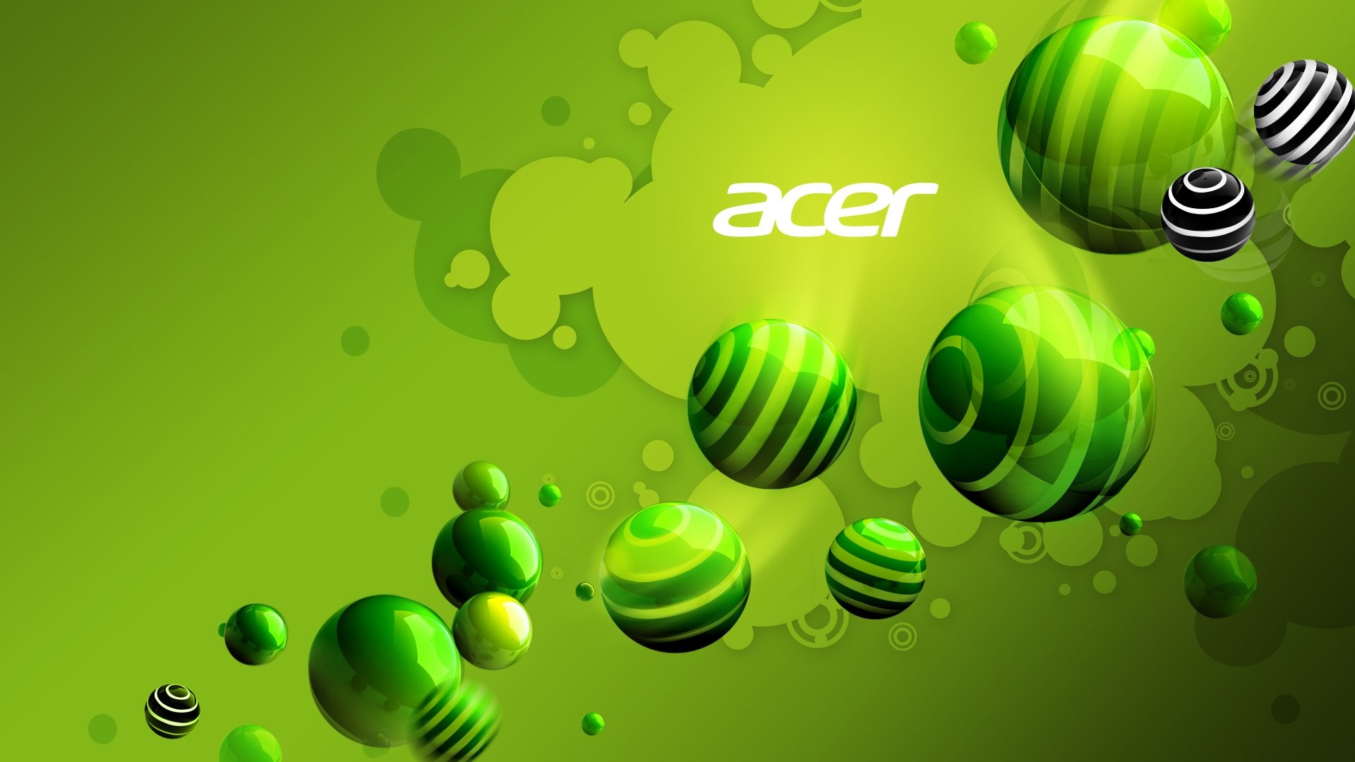 Logo Acer, Acer, Sfere a righe, Verde, 1920x1080, immagine di sfondo