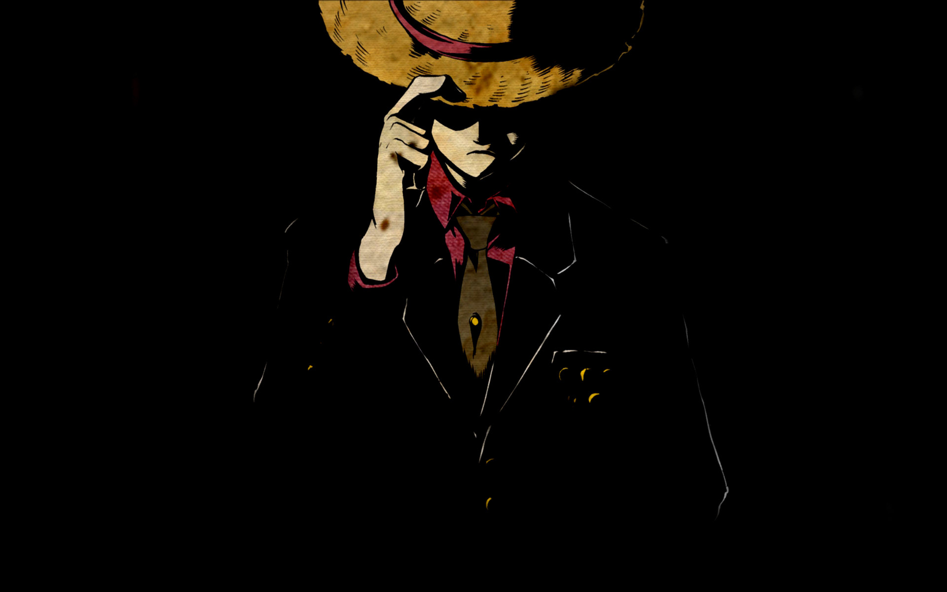 Monkey D. Luffy, One Piece, Buio, Cappello di paglia, 1920x1200, sfondo per PC