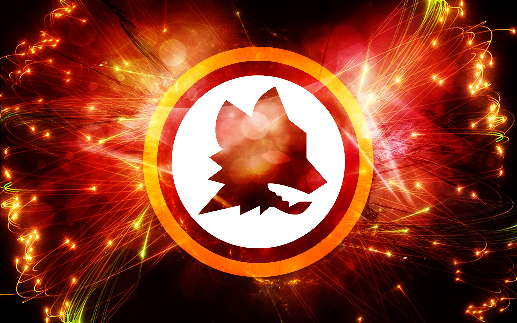 Lupetto, AS Roma, Scintille, Arancione, Full HD, sfondo per PC