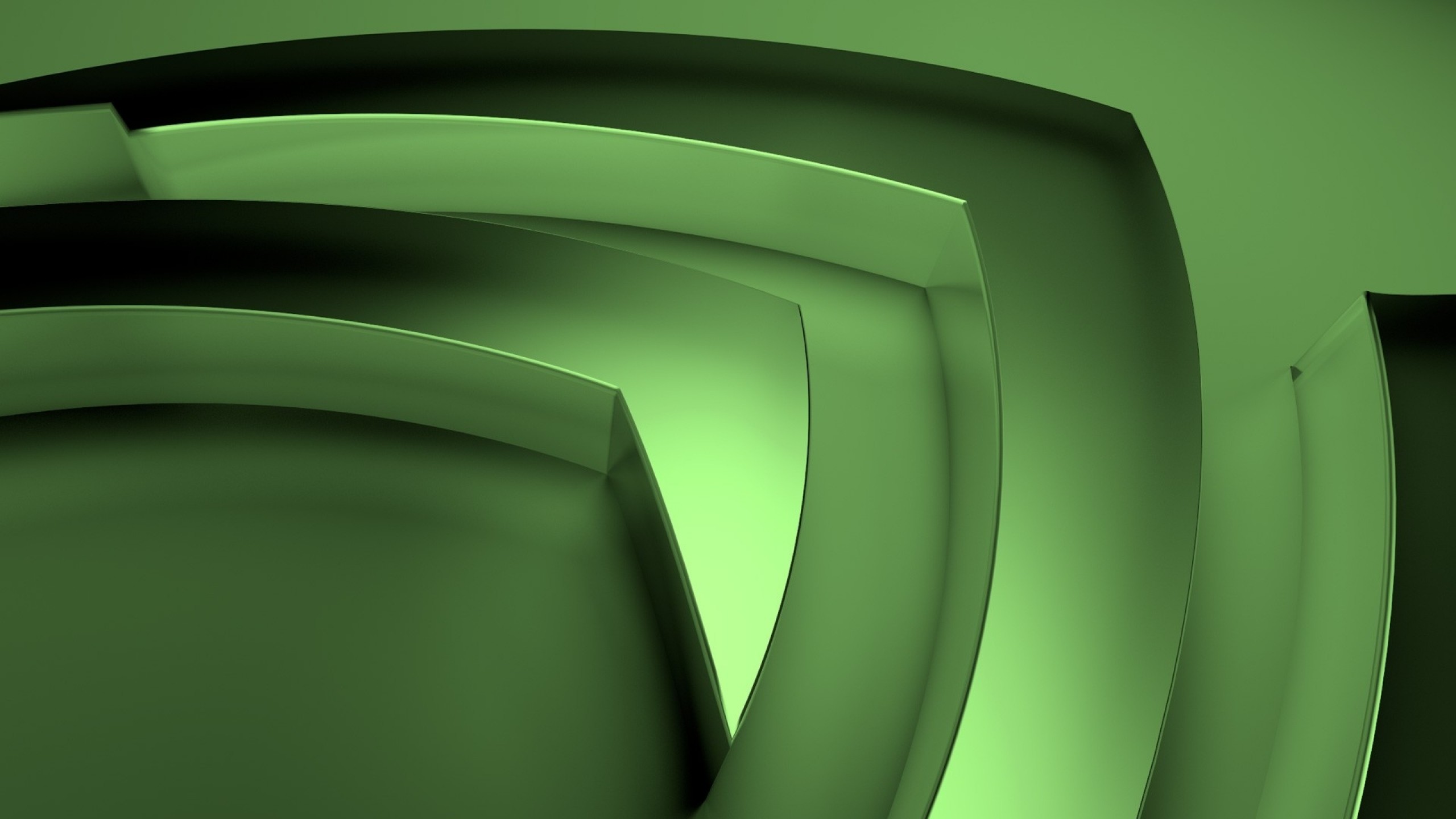 Logo Nvidia, Nvidia, 3D, Verde, 2560x1440, immagine di sfondo