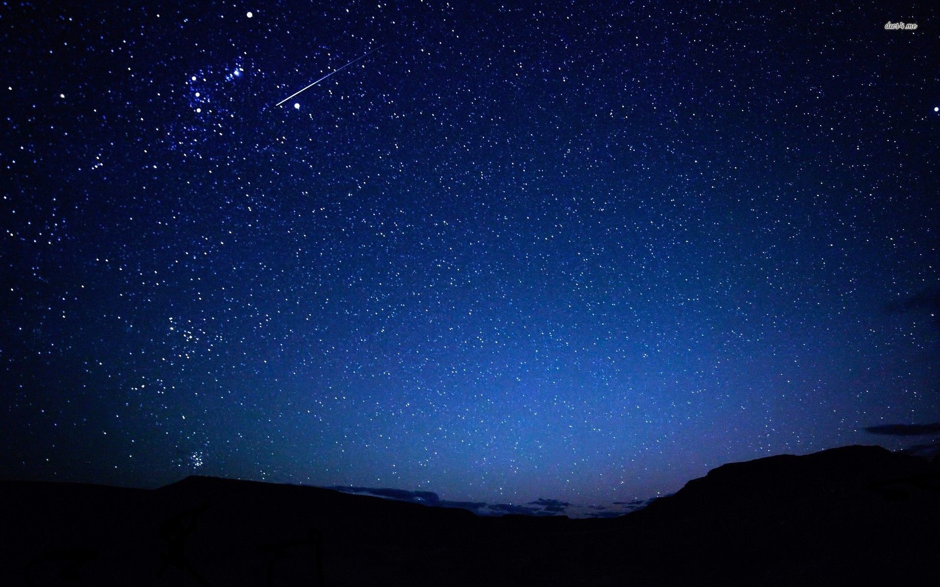 Cielo stellato, Stella cadente, Colline, Notte, Blu, 1920x1200, sfondo MacBook Pro