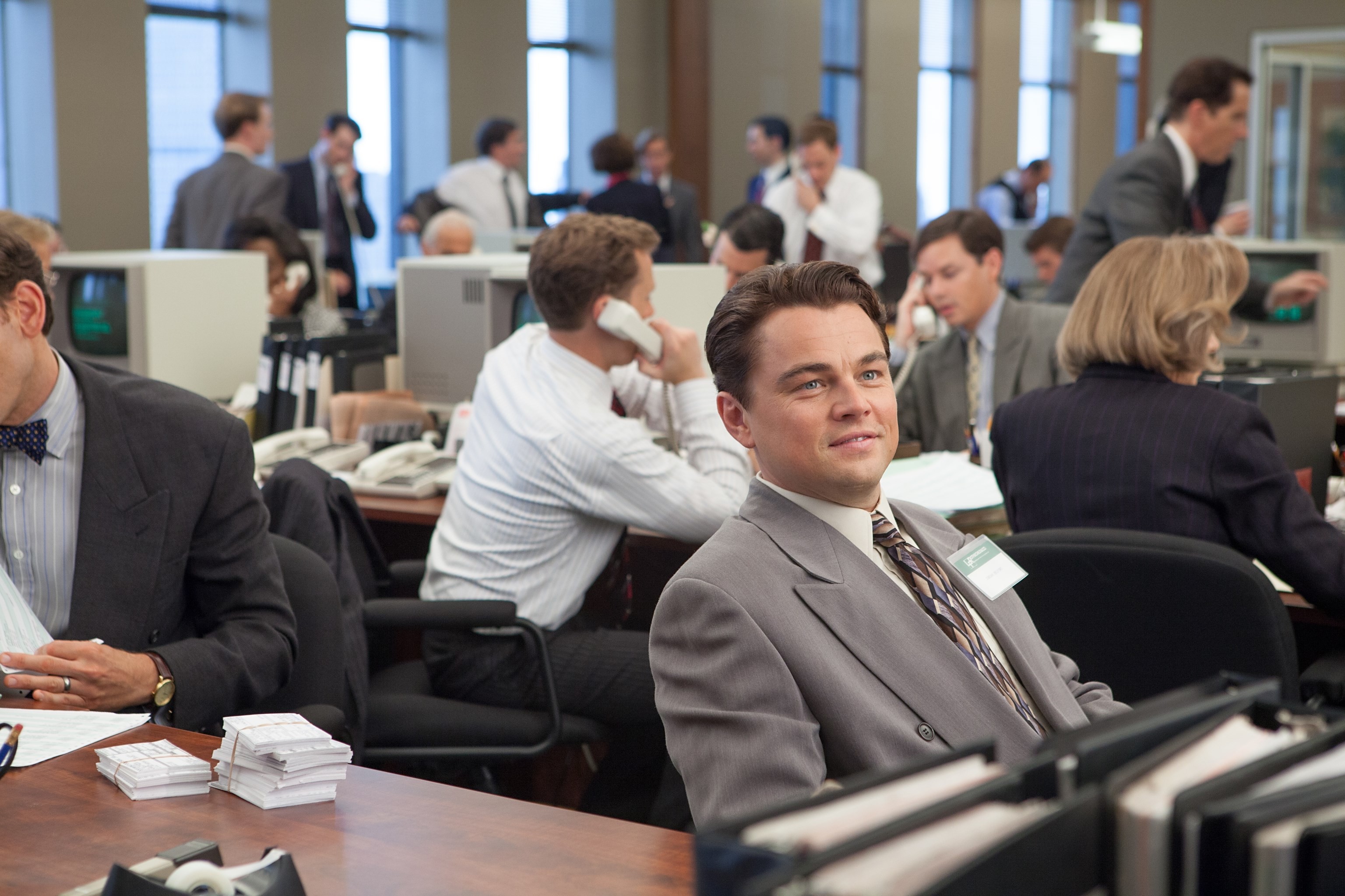 Leonardo DiCaprio, The Wolf of Wall Street, Ufficio, Broker, 2K, wallpaper desktop