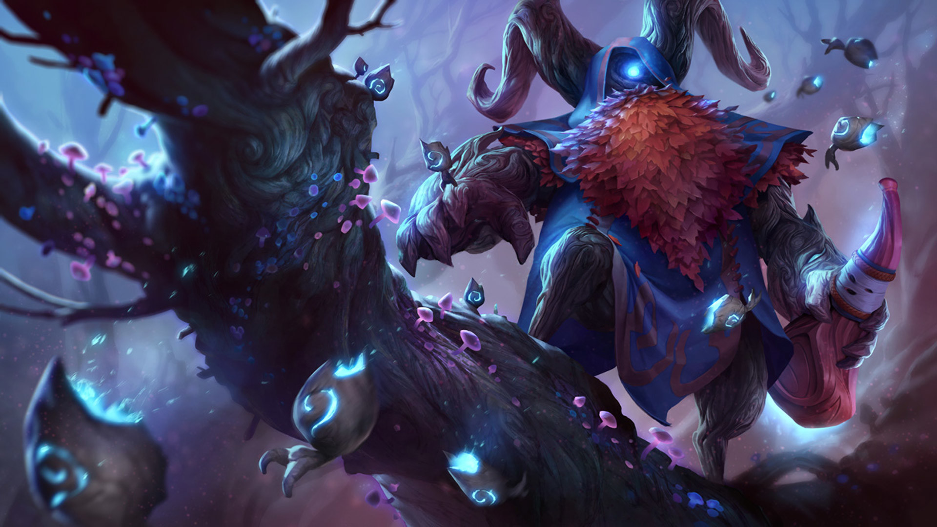 Maokai, League of Legends, Albero, Viola, Full HD, sfondo per PC