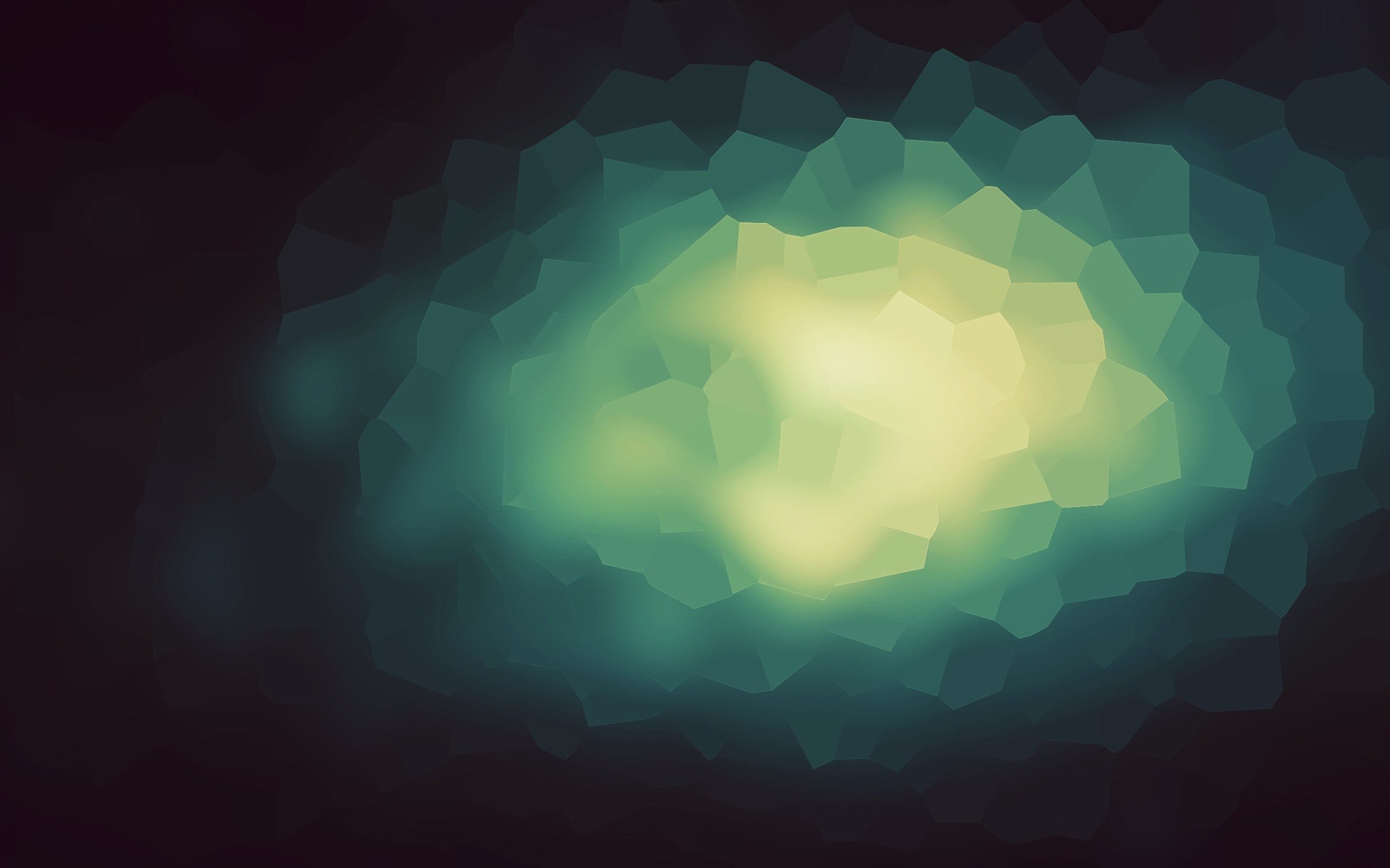 Poligoni, Sfocato, Verde acqua, Astratto, 2560x1600, immagine di sfondo