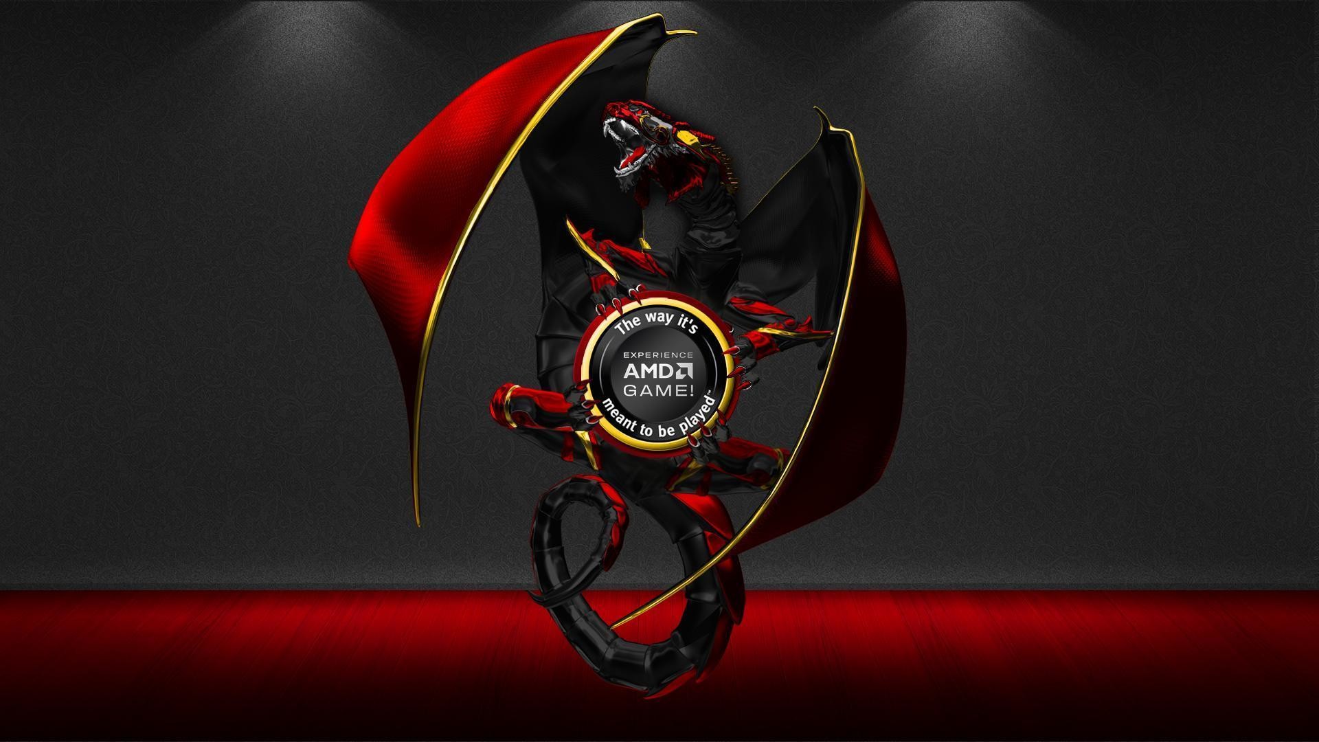 AMD, Drago, Rosso, 1920x1080, immagine di sfondo