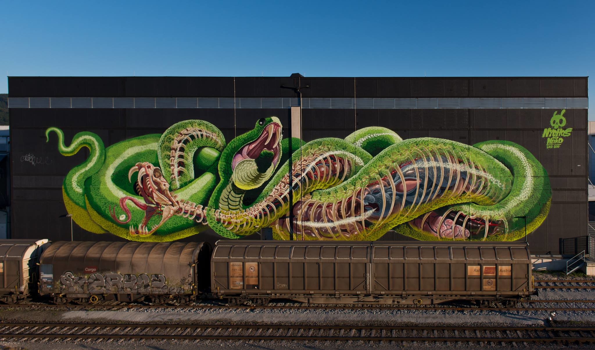 Graffiti, Serpenti, Treno merci, Murale, Full HD, wallpaper per computer