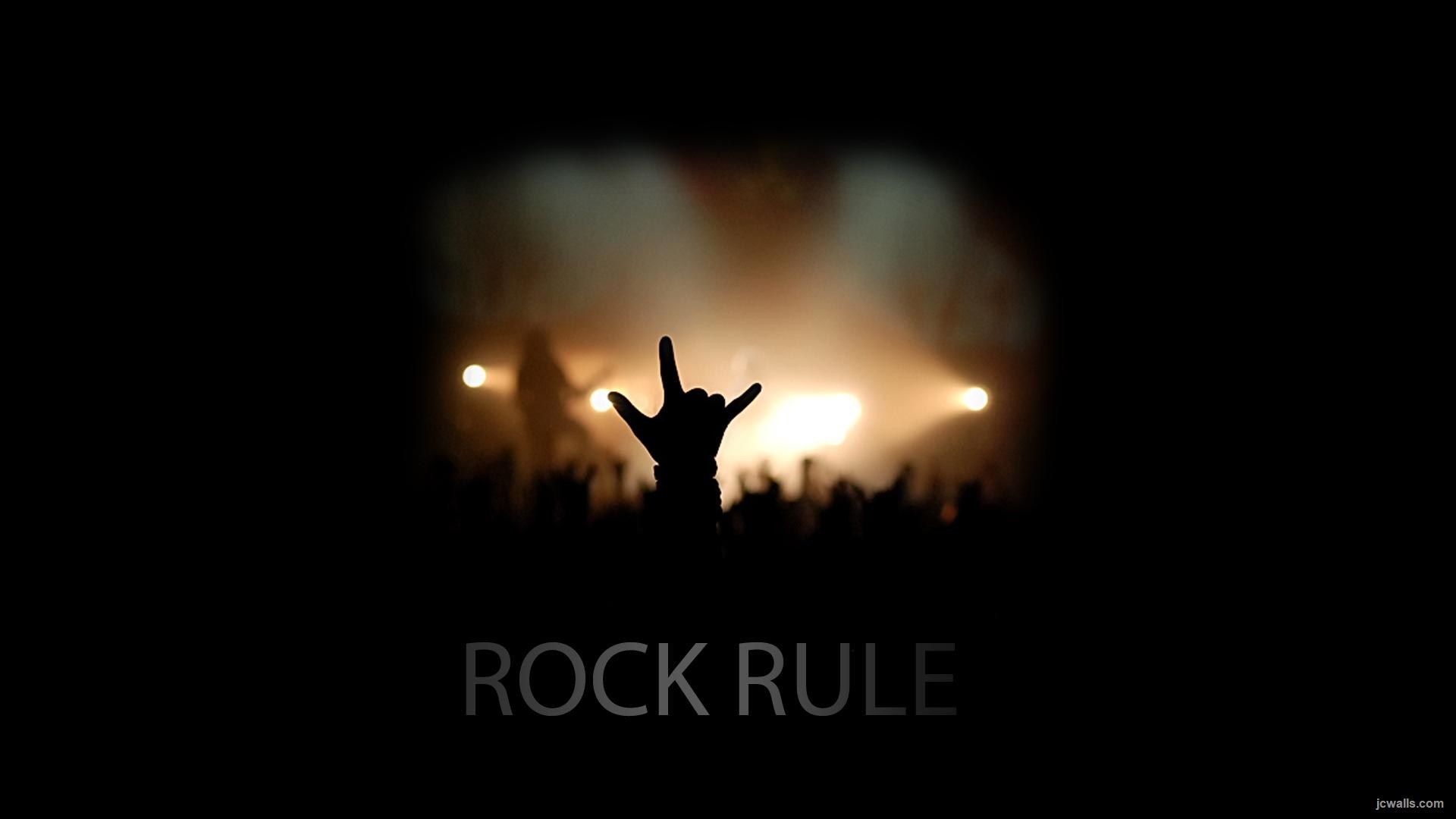 Rock Rule, Corna, Concerto, Folla, Sfondo nero, Full HD, wallpaper per desktop