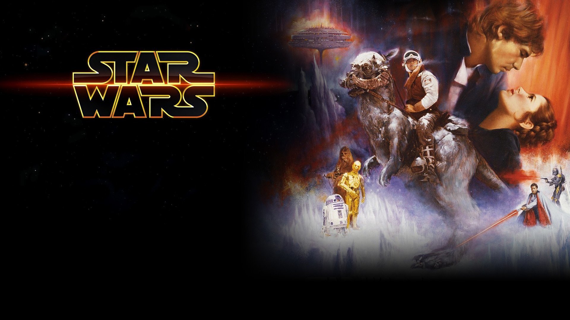 Star Wars: L'Impero colpisce ancora, Han Solo, Principessa Leia, Tauntaun, Logo, wallpaper desktop
