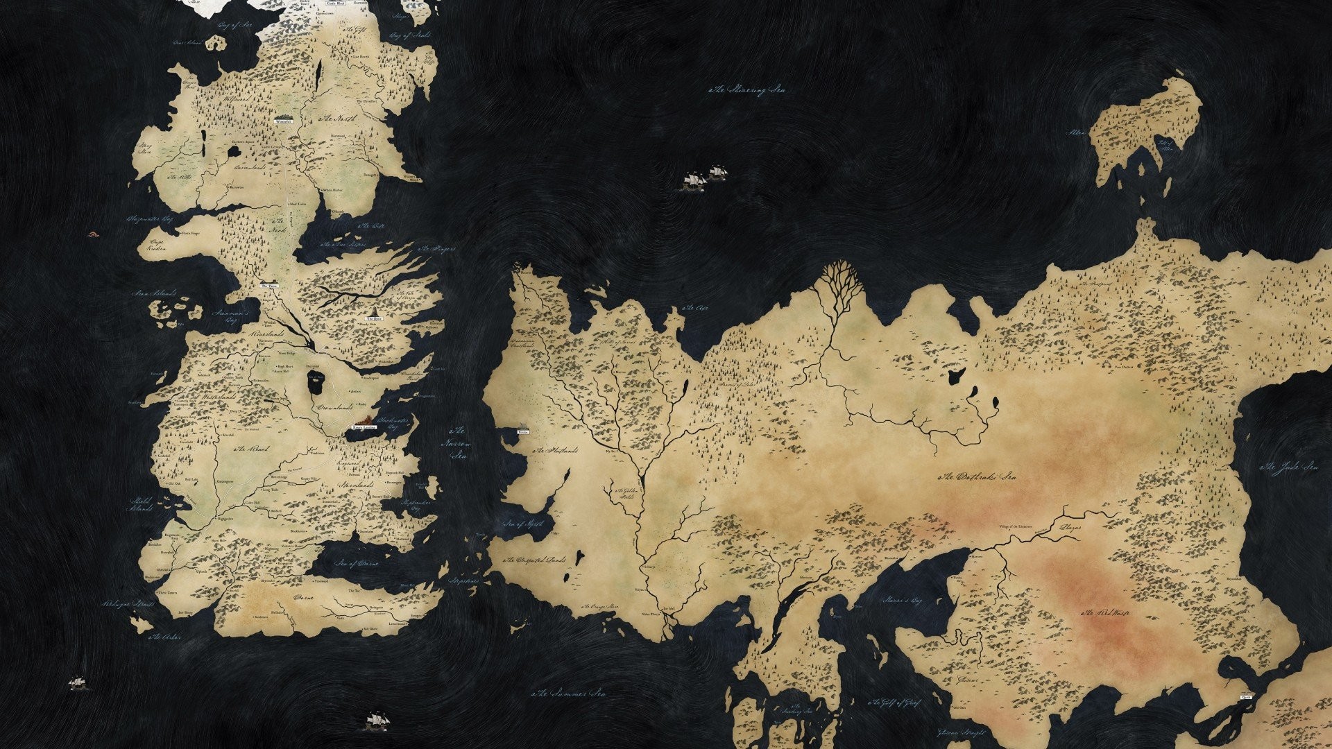 Westeros, Essos, Mappa, Il Trono di Spade, 1920x1080, immagine di sfondo