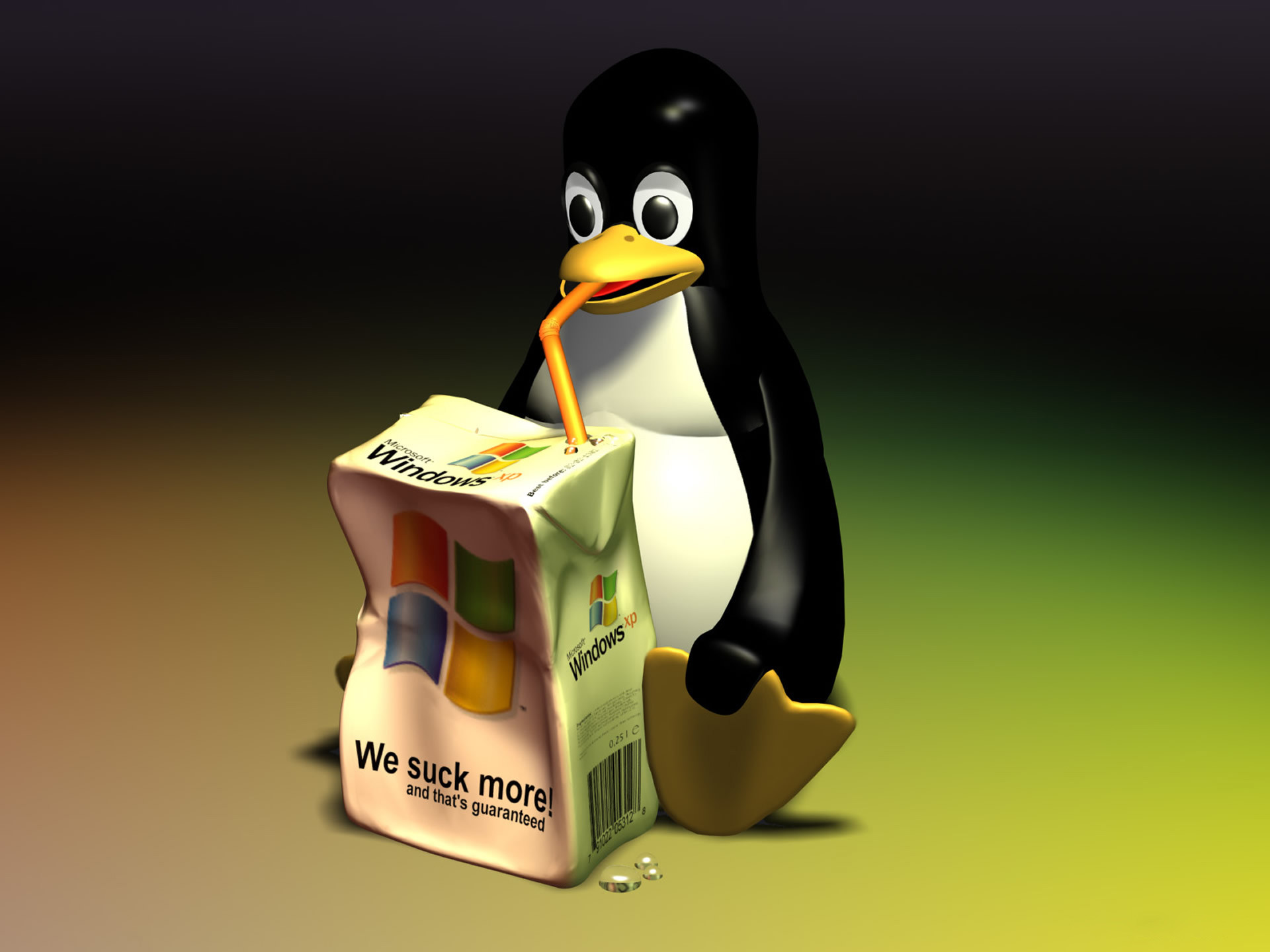 Tux, Linux, Windows XP, Umorismo, Full HD, wallpaper per tablet