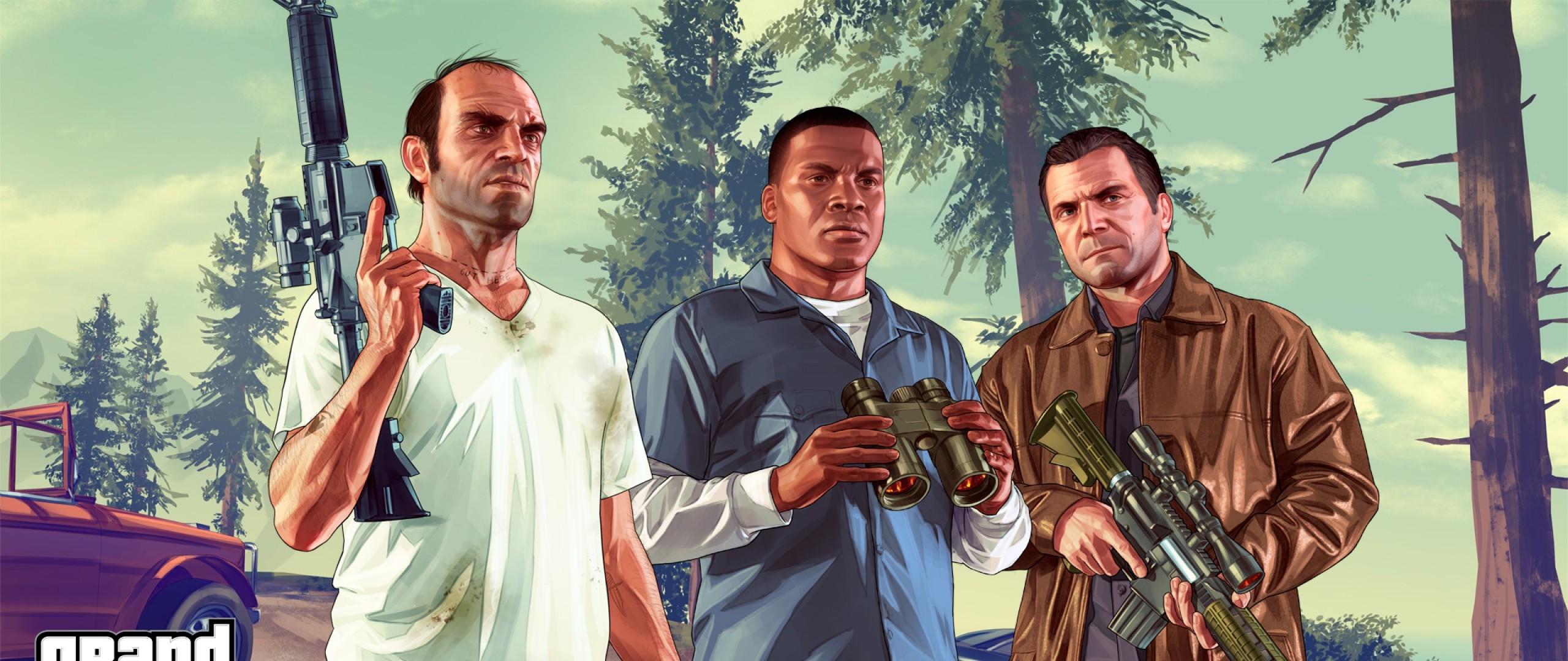 Trevor Philips, Franklin Clinton, Michael De Santa, Grand Theft Auto V, Armi, sfondo per PC