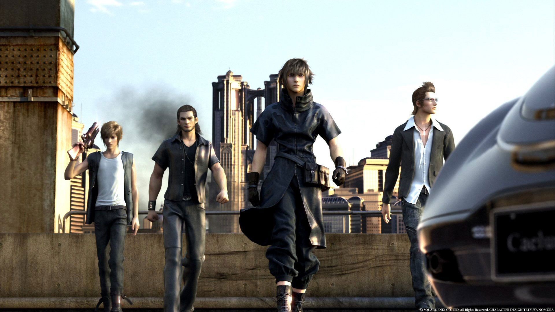 Noctis Lucis Caelum, Gladiolus Amicitia, Prompto Argentum, Ignis Scientia, Final Fantasy XV, Regalia, sfondo desktop