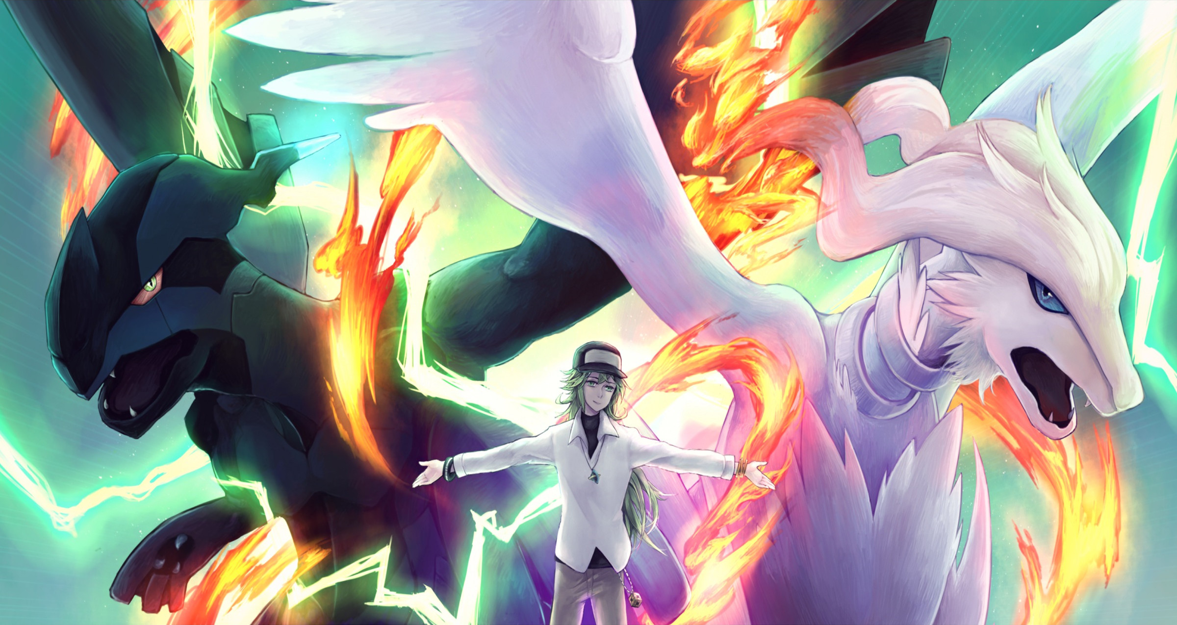 Reshiram, Zekrom, N, Pokémon Nero e Bianco, Full HD, sfondo per PC e portatile