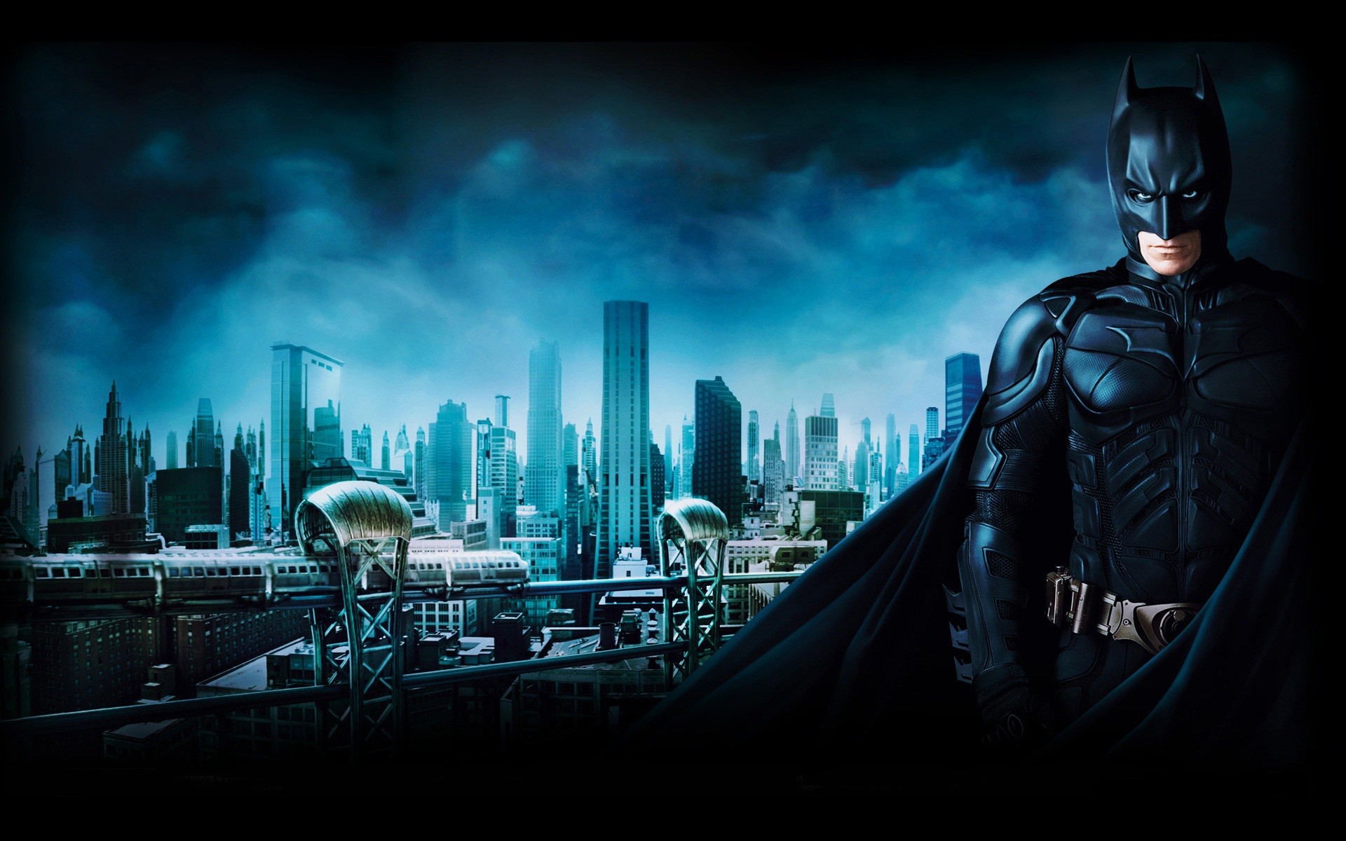 Gotham City, Batman, Skyline, Blu, 1920x1200, immagine di sfondo