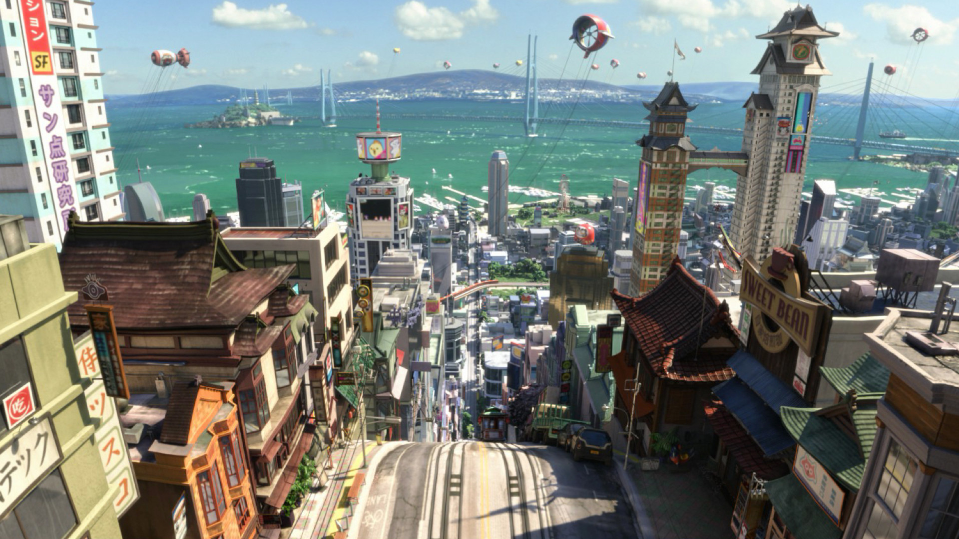 San Fransokyo, Big Hero 6, Disney, Città, 1920x1080, wallpaper desktop