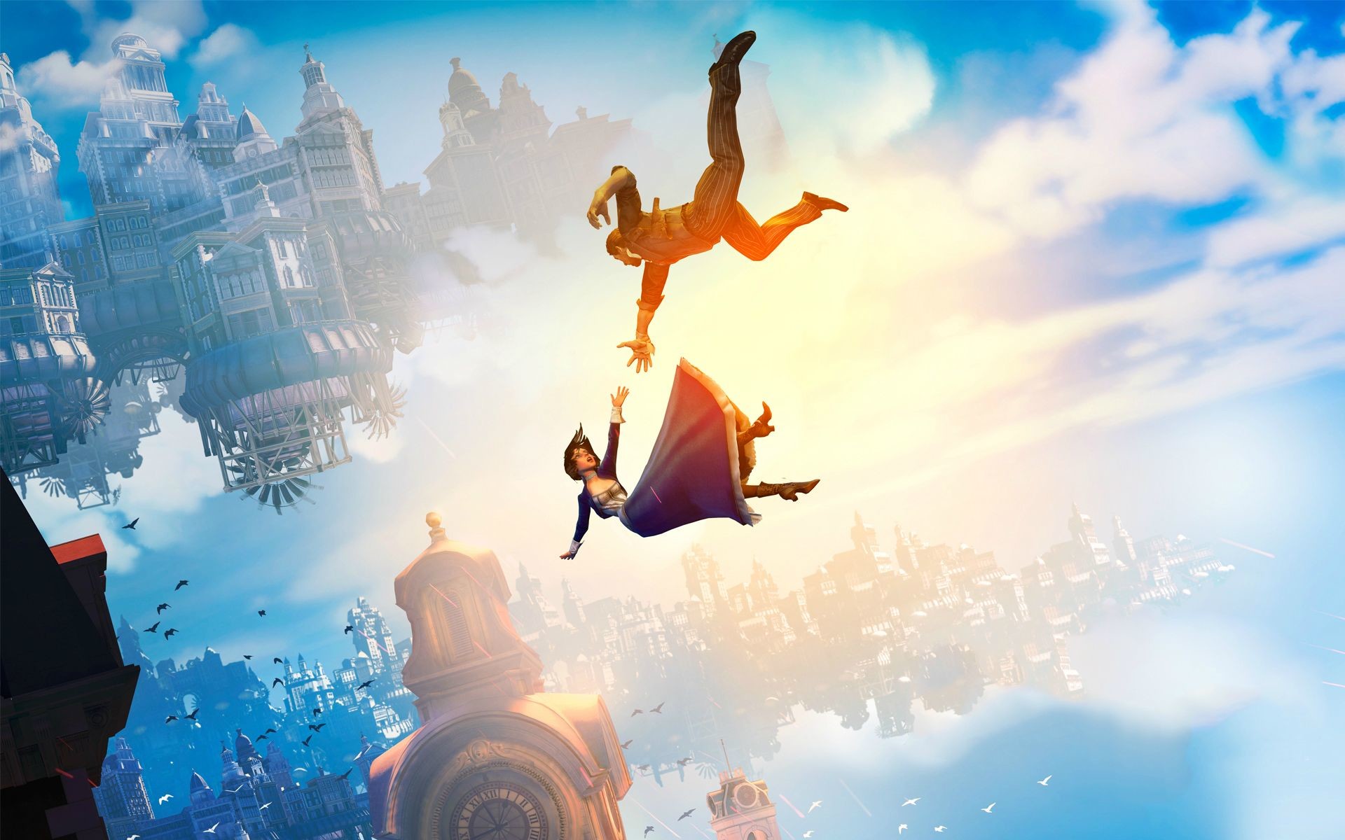 BioShock Infinite, Elizabeth, Columbia, Caduta, Cielo, 16:10 Full HD, sfondo widescreen
